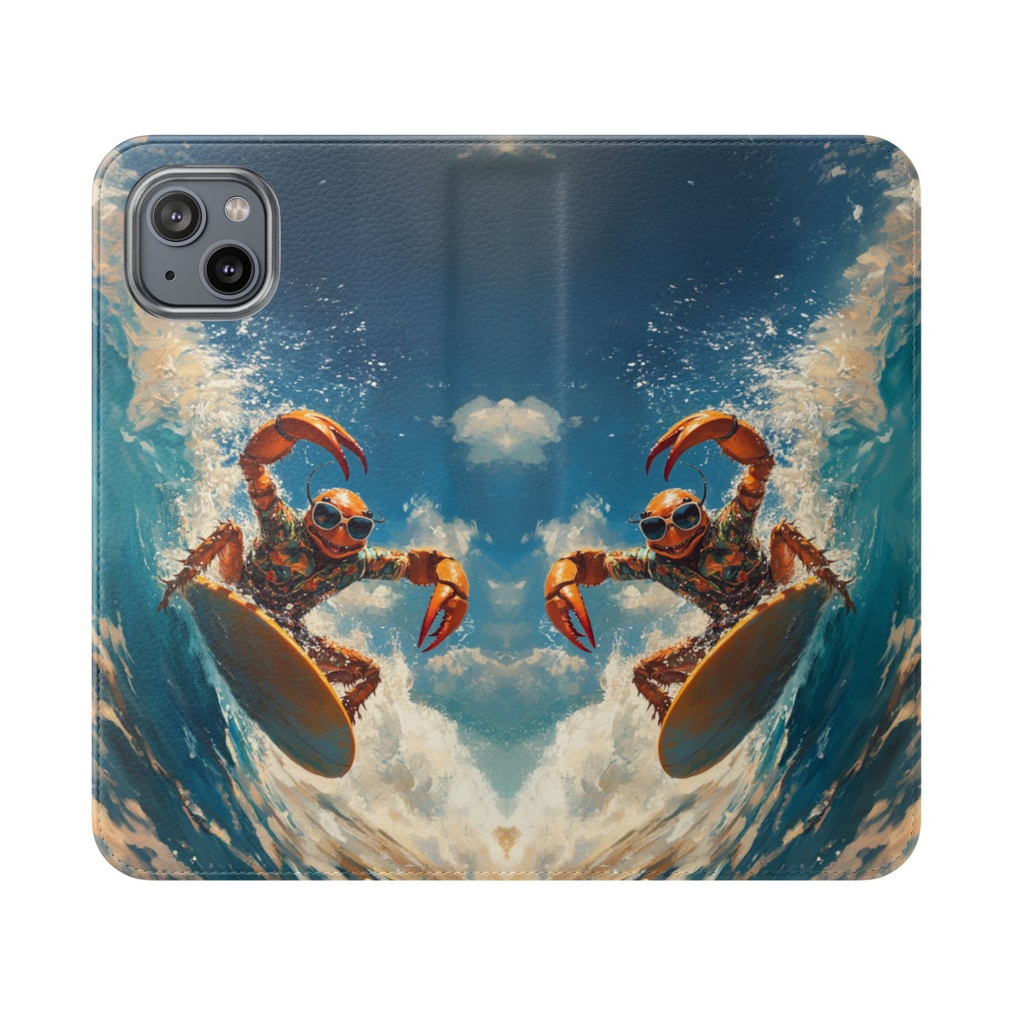 Surfing Crab - Wallet Flip Case