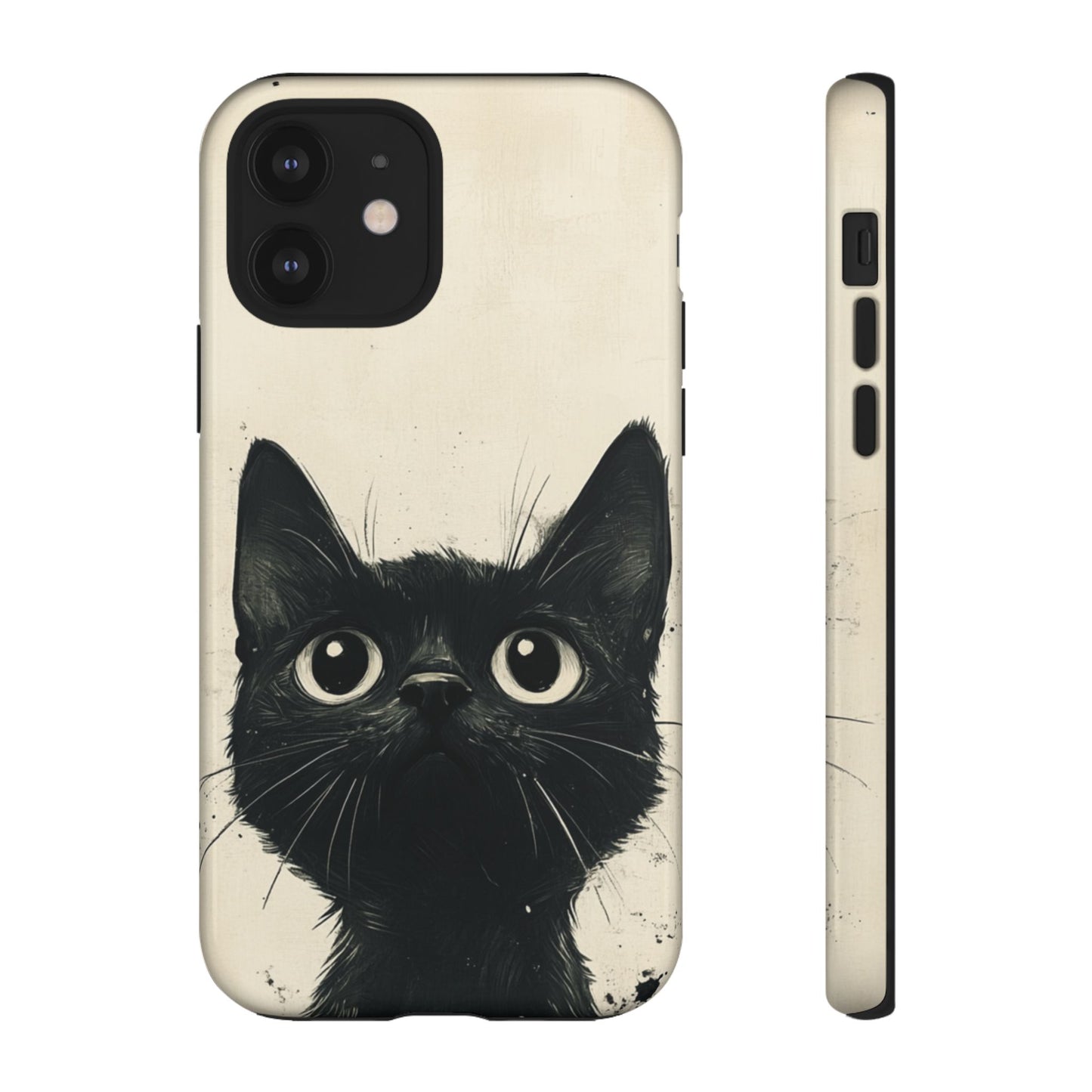 Black Cat Ink Sketch - Tough iPhone Case