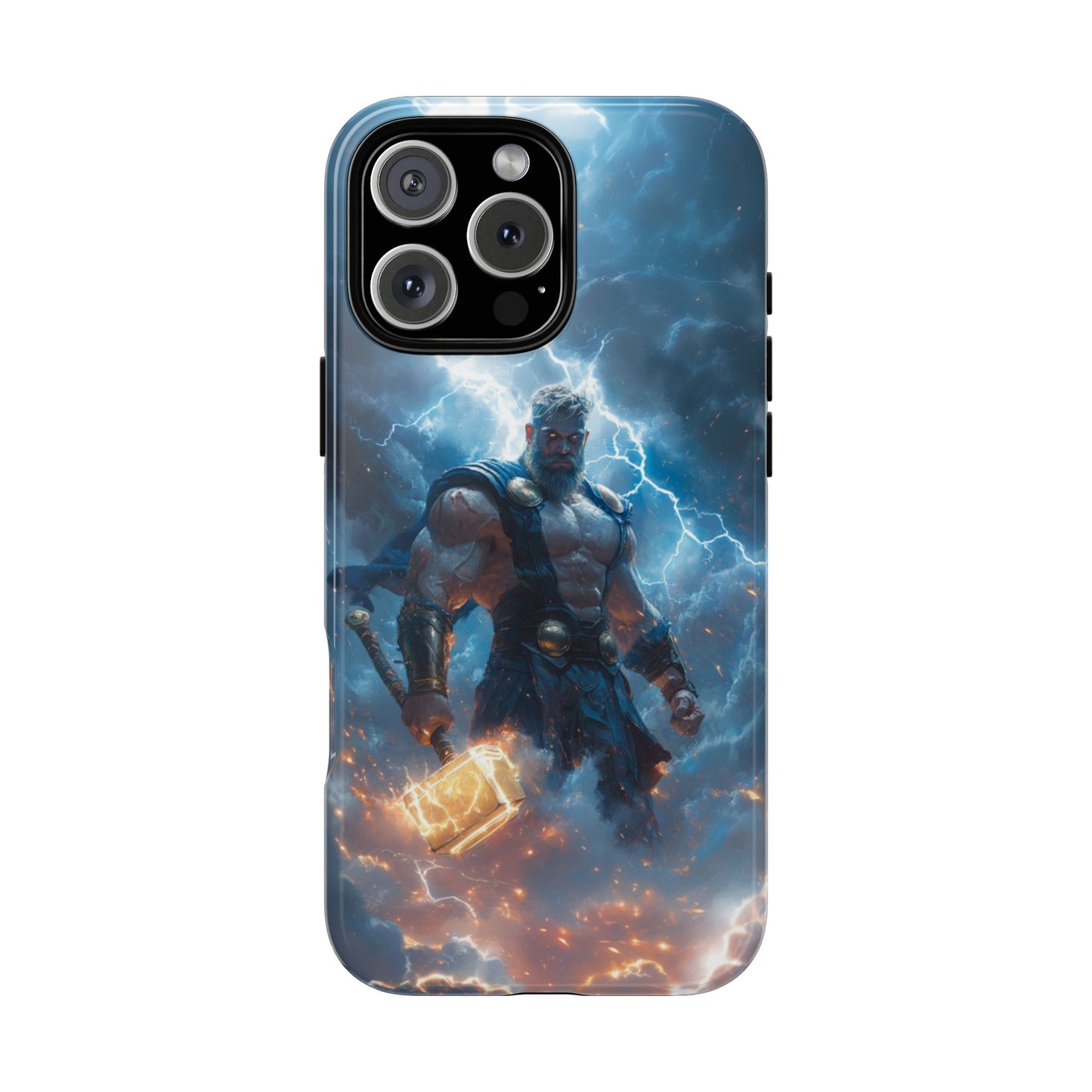 Thunderous Might: Thor Wielding Mjölnir Phone Case - iPhone, Google Pixel, Samsung