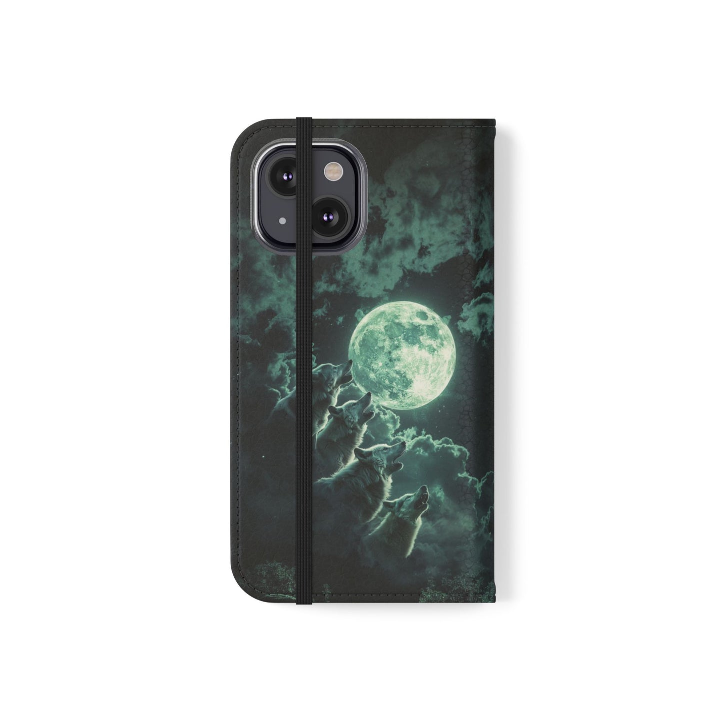 Moonlit Wolf Chorus - Wallet Flip Case