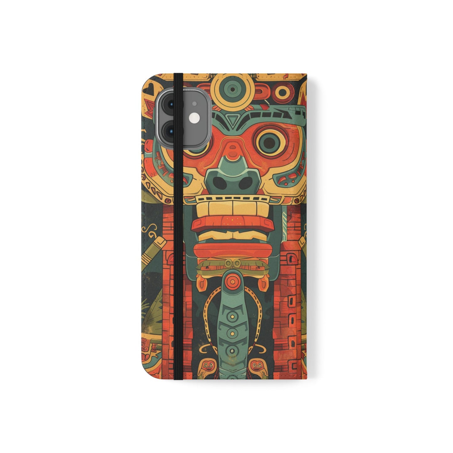 Aztec Totem Mask - Wallet Flip Case