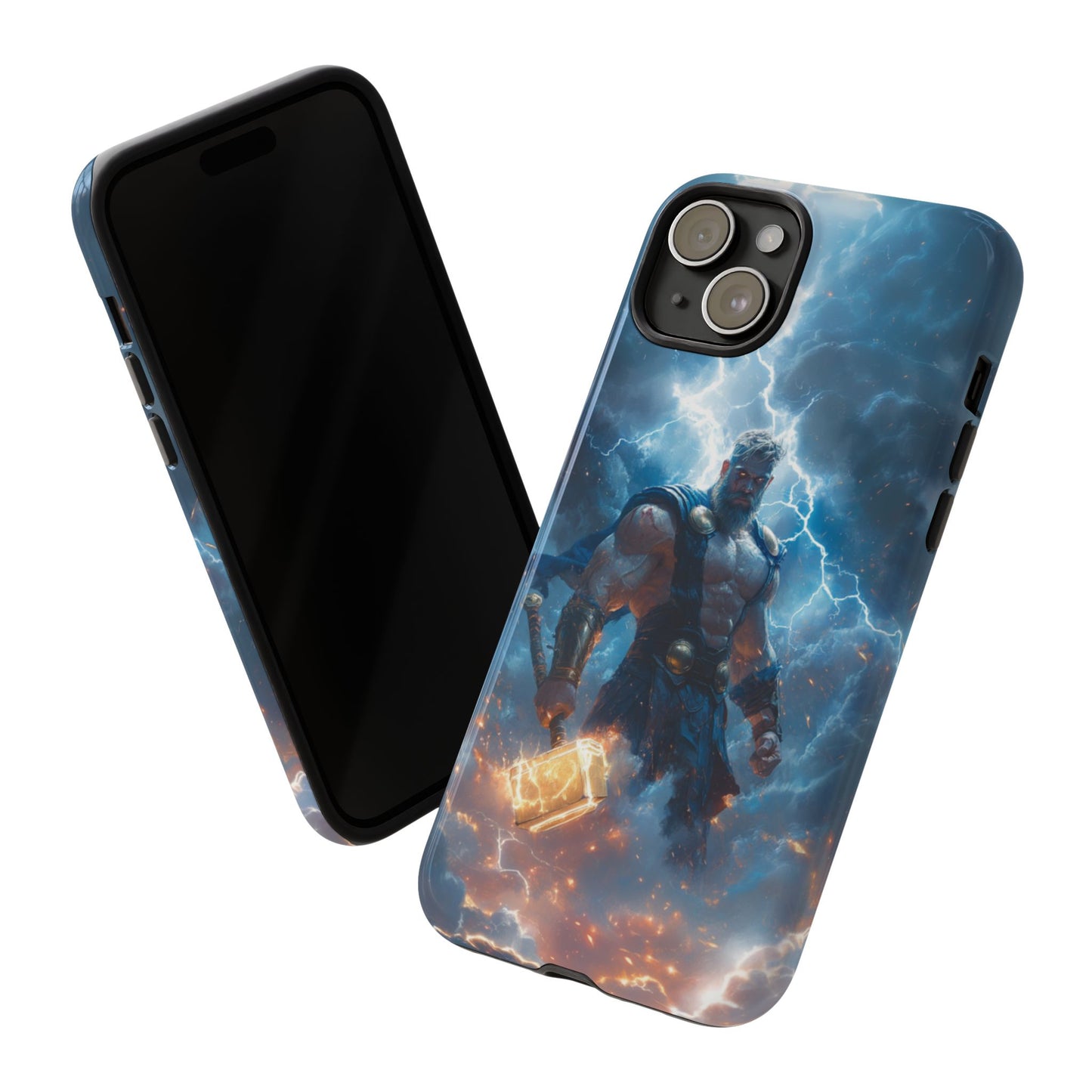 Thunderous Might: Thor Wielding Mjölnir Phone Case - iPhone, Google Pixel, Samsung