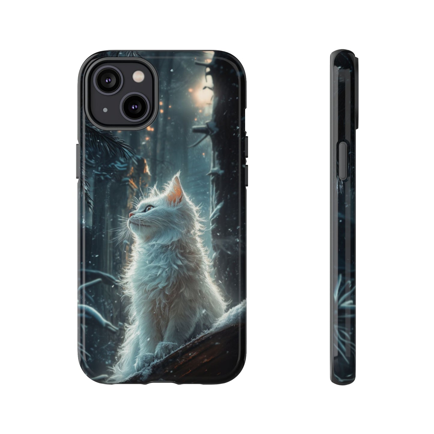 Winter Enchantment White Cat Phone Case - iPhone, Google Pixel, Samsung Galaxy