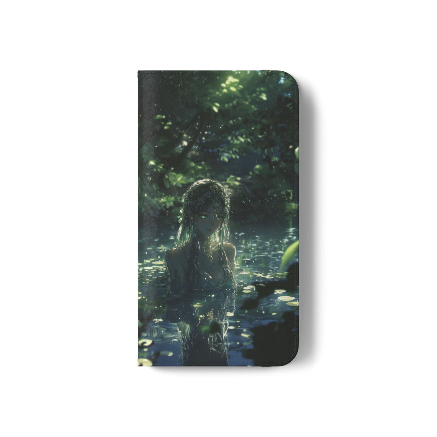 Forest Water Nymph Green Eyes Pond - Wallet Flip Case