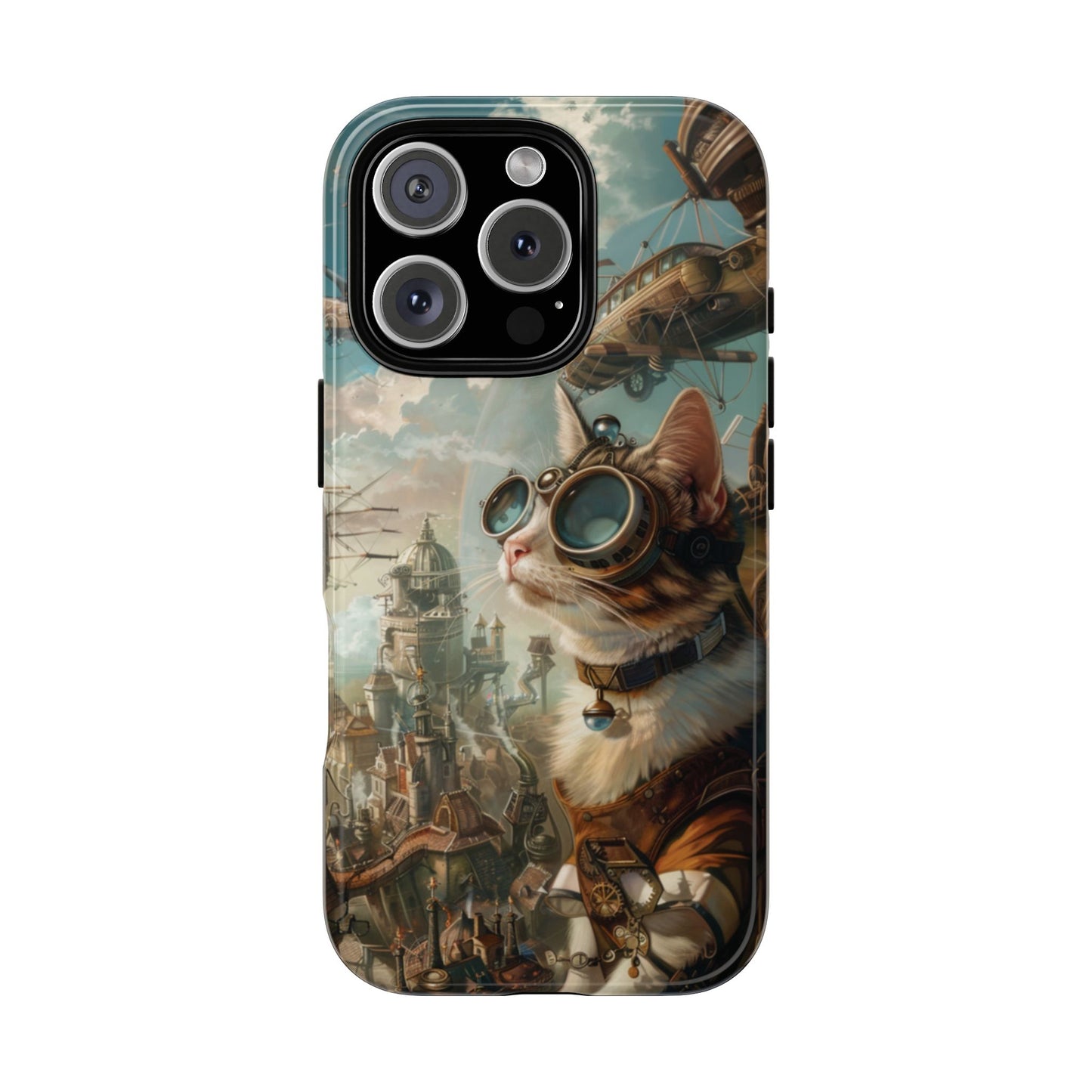 Steampunk Cat Adventurer - iPhone, Google Pixel, Samsung Galaxy