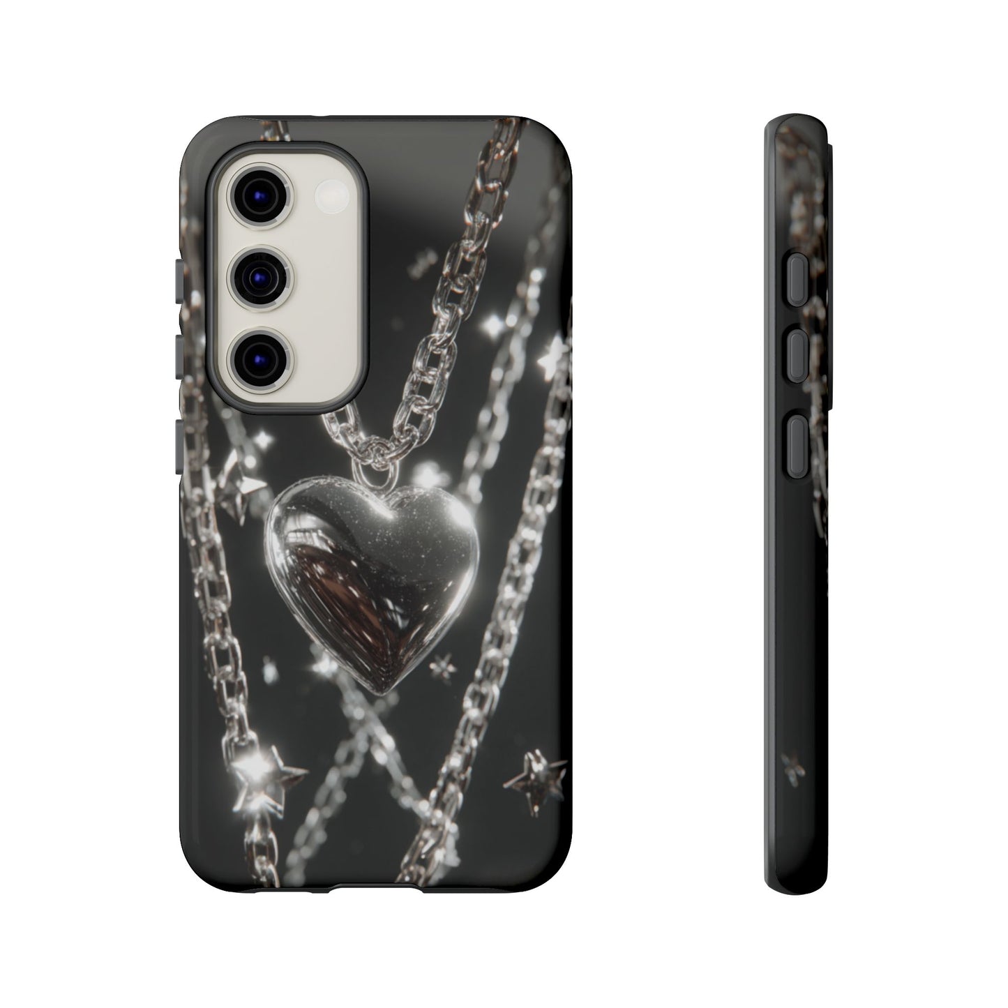 Silver Heart Chains - Tough Samsung Galaxy Case