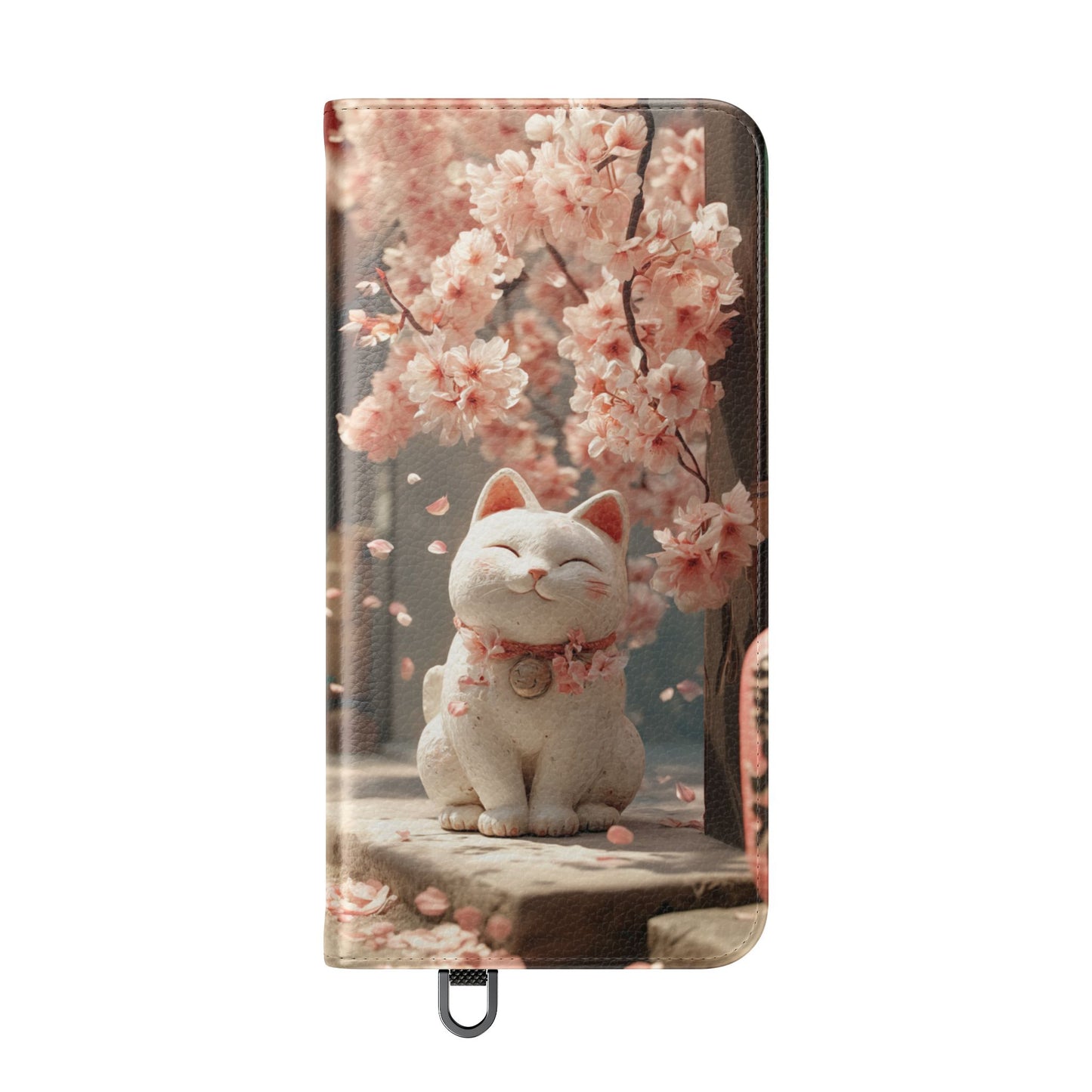 Sakura Lucky Cat - Wallet Flip Case