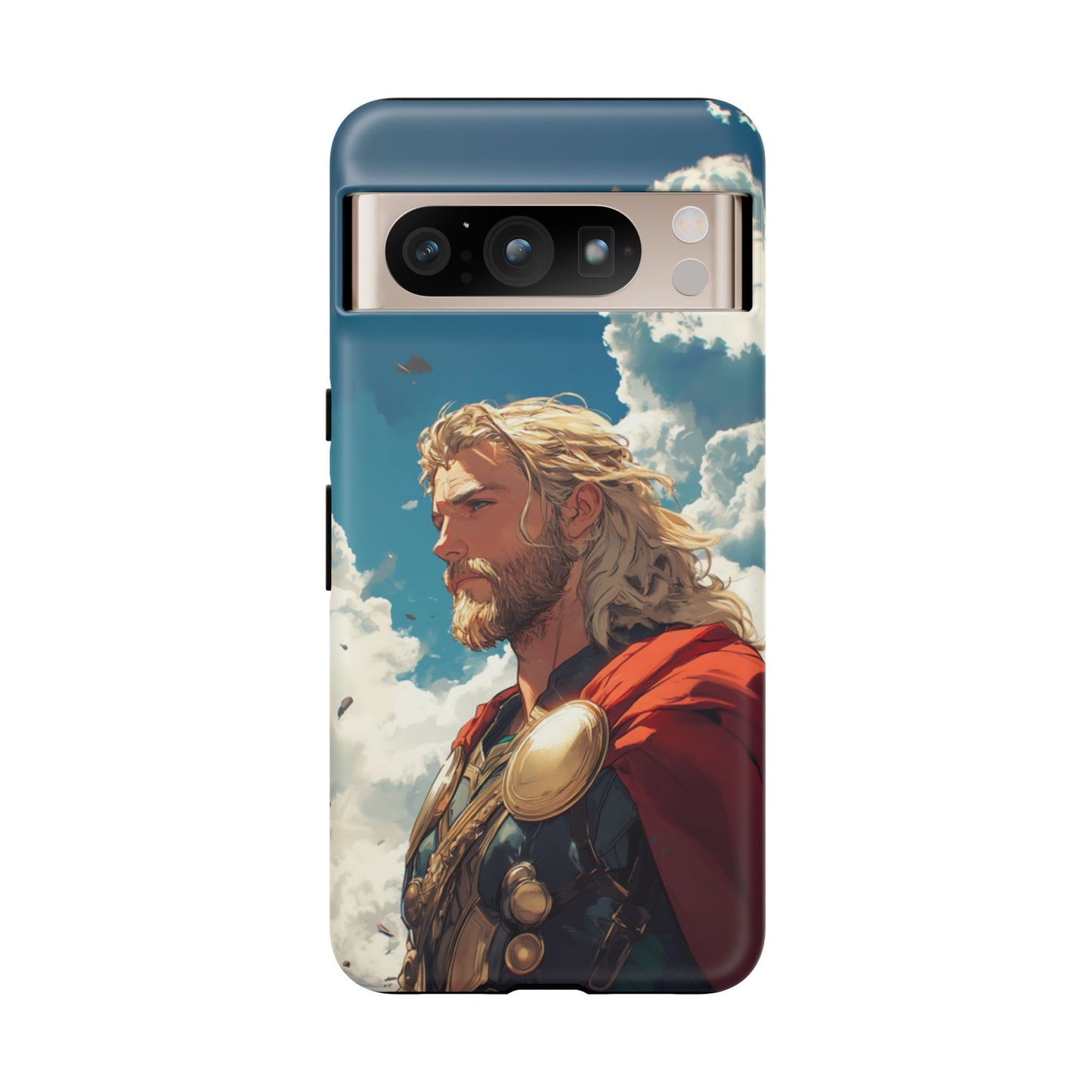 Celestial Protector: Anime-Style Thor Phone Case - iPhone, Google Pixel, Samsung