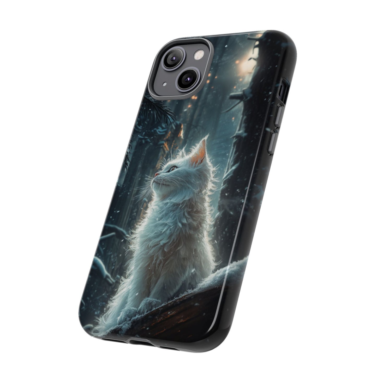 Winter Enchantment White Cat Phone Case - iPhone, Google Pixel, Samsung Galaxy