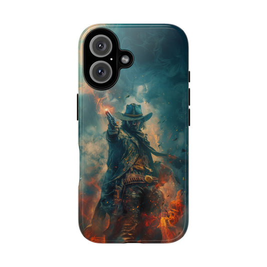 Flaming Outlaw Gunslinger – Tough iPhone Case