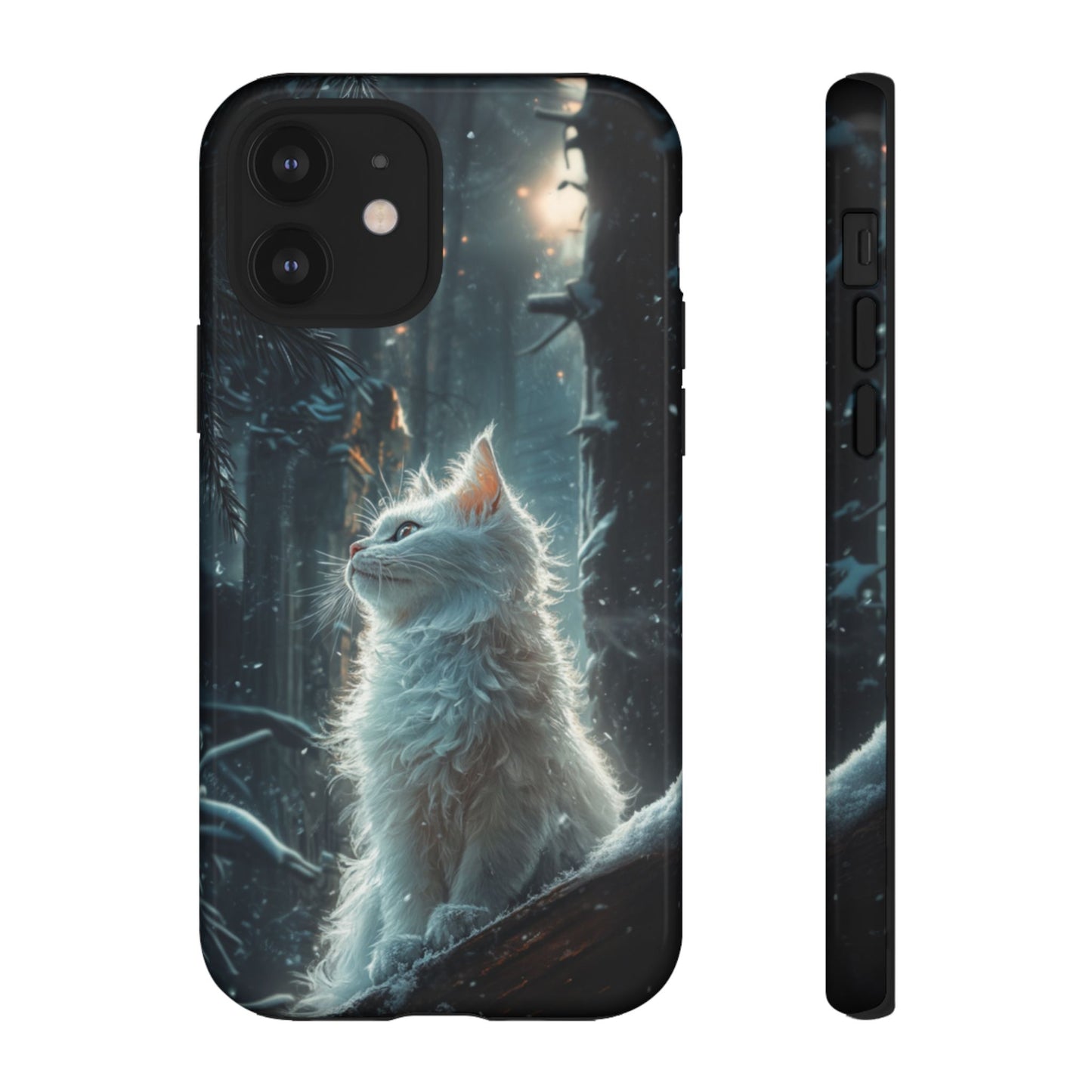 Winter Enchantment White Cat Phone Case - iPhone, Google Pixel, Samsung Galaxy