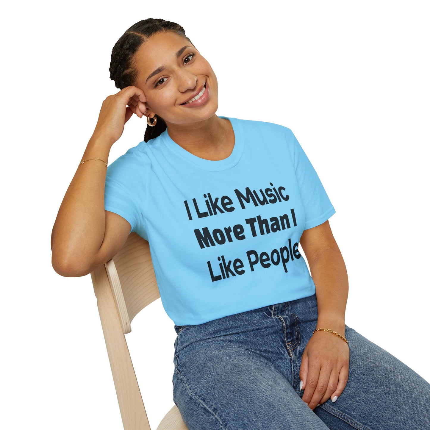 "I Like Music More Than I Like People" Unisex Soft-Style T-Shirt