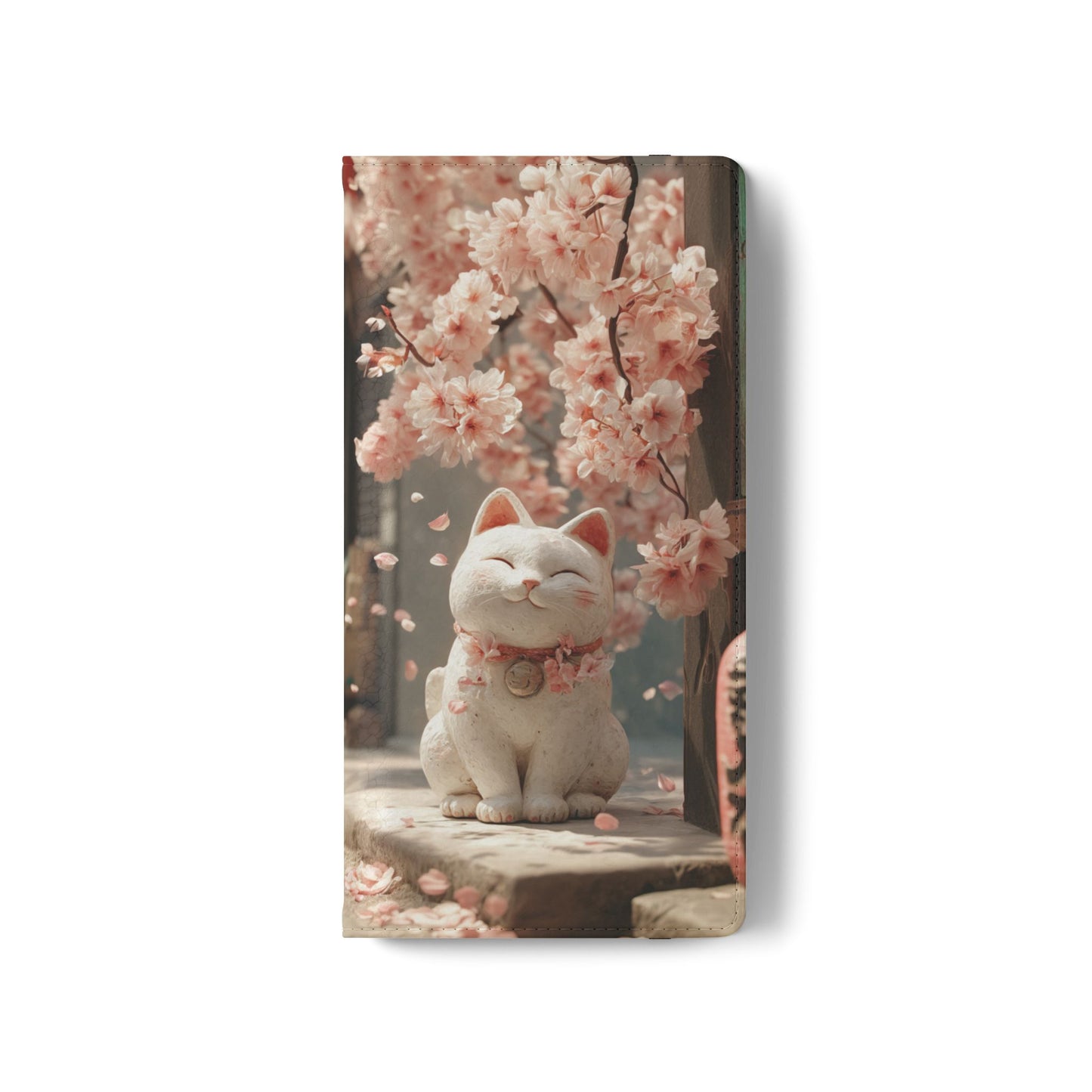 Sakura Lucky Cat - Wallet Flip Case