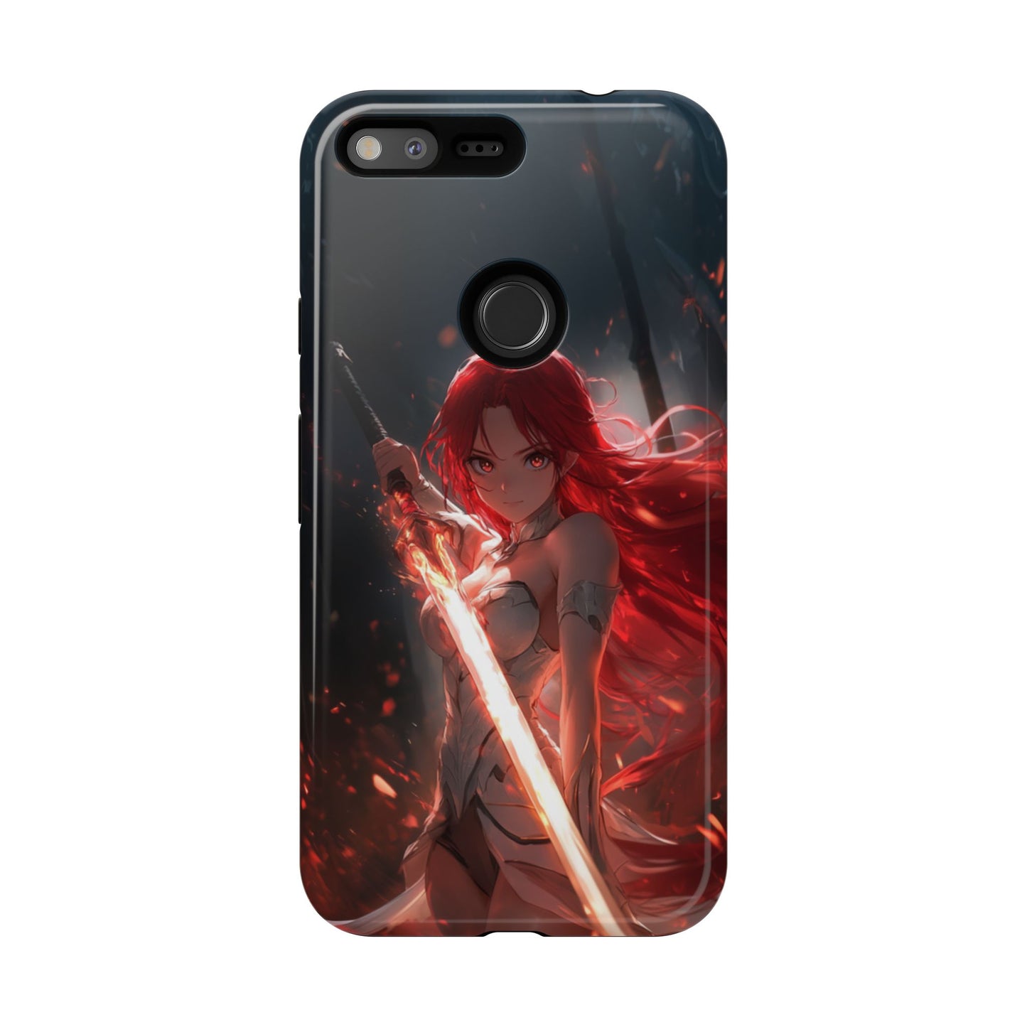 Crimson Ember Warrior – Tough Google Pixel Case