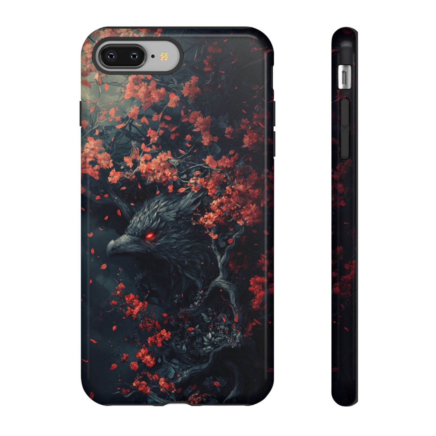Crimson Raven Bloom – Tough iPhone Case