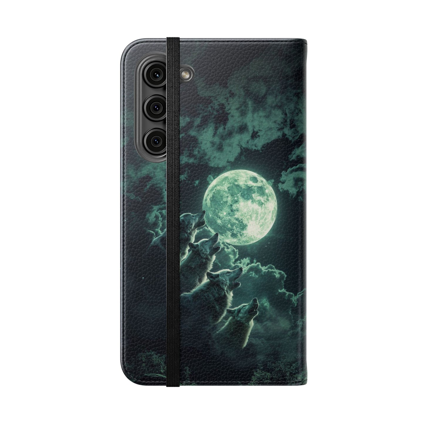 Moonlit Wolf Chorus - Wallet Flip Case