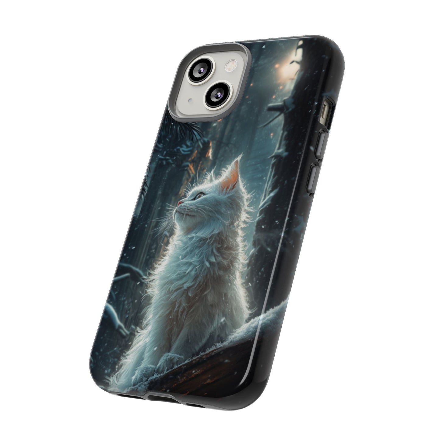 Winter Enchantment White Cat Phone Case - iPhone, Google Pixel, Samsung Galaxy