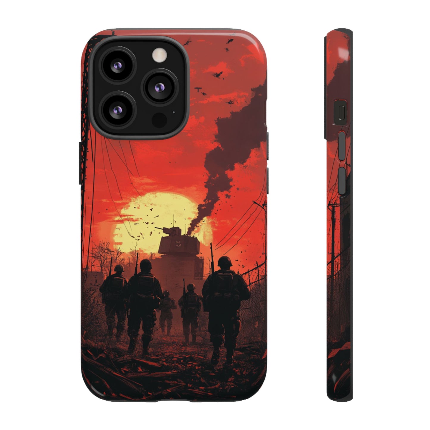 Dystopian Sunset Soldier Phone Case - iPhone, Google Pixel, Samsung Galaxy