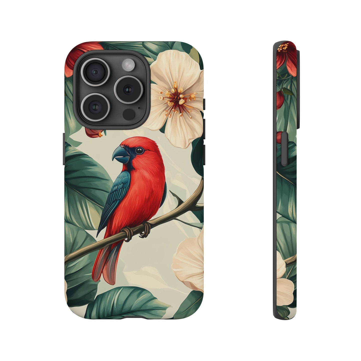 Tropical Bird and Hibiscus Phone Case – iPhone, Google Pixel, Samsung Galaxy