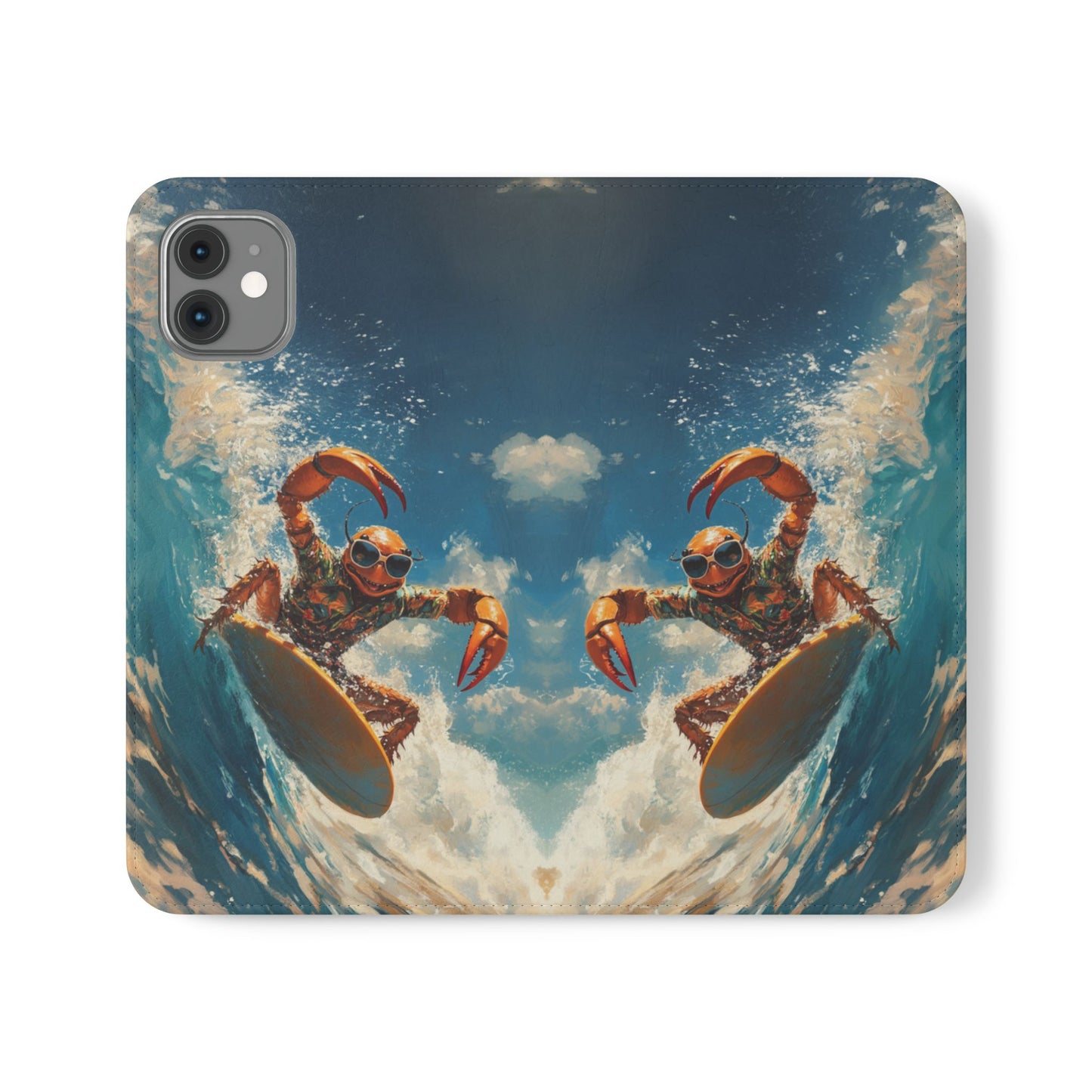 Surfing Crab - Wallet Flip Case