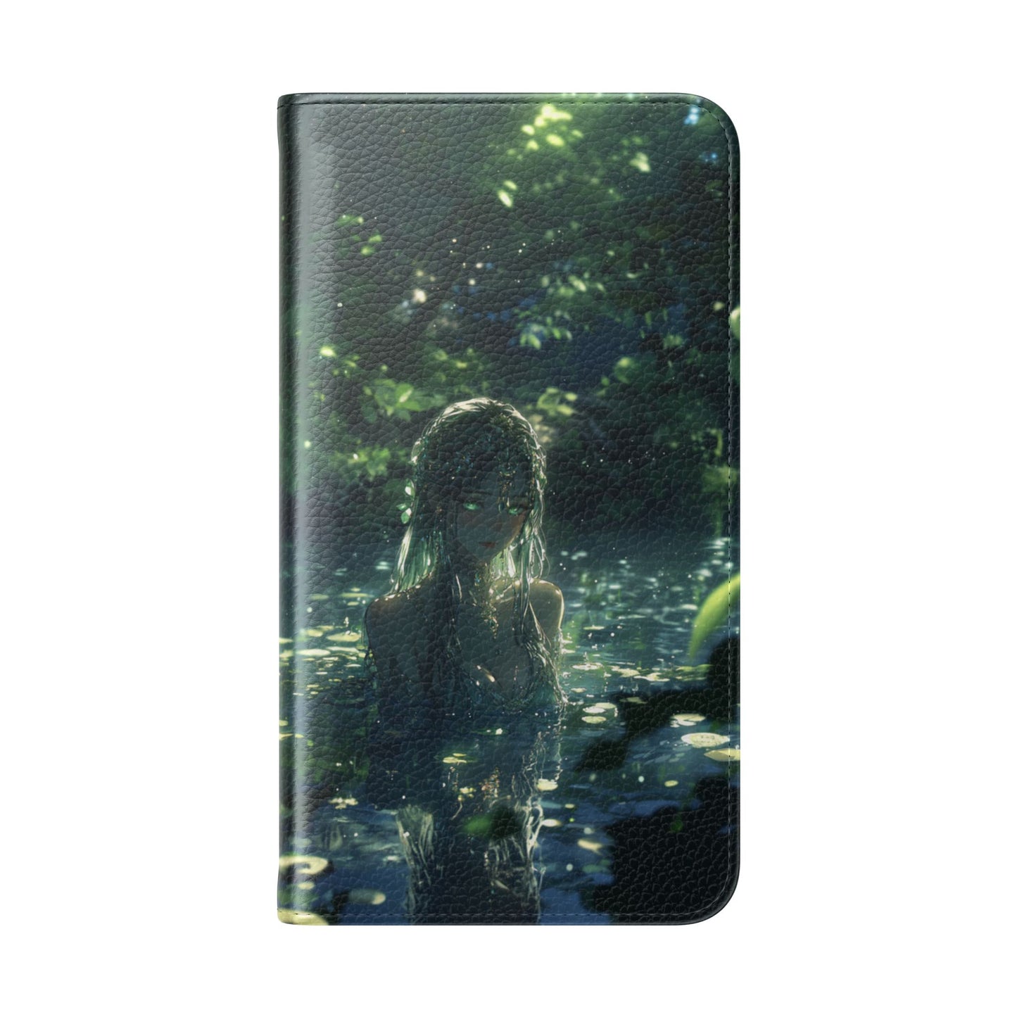 Forest Water Nymph Green Eyes Pond - Wallet Flip Case