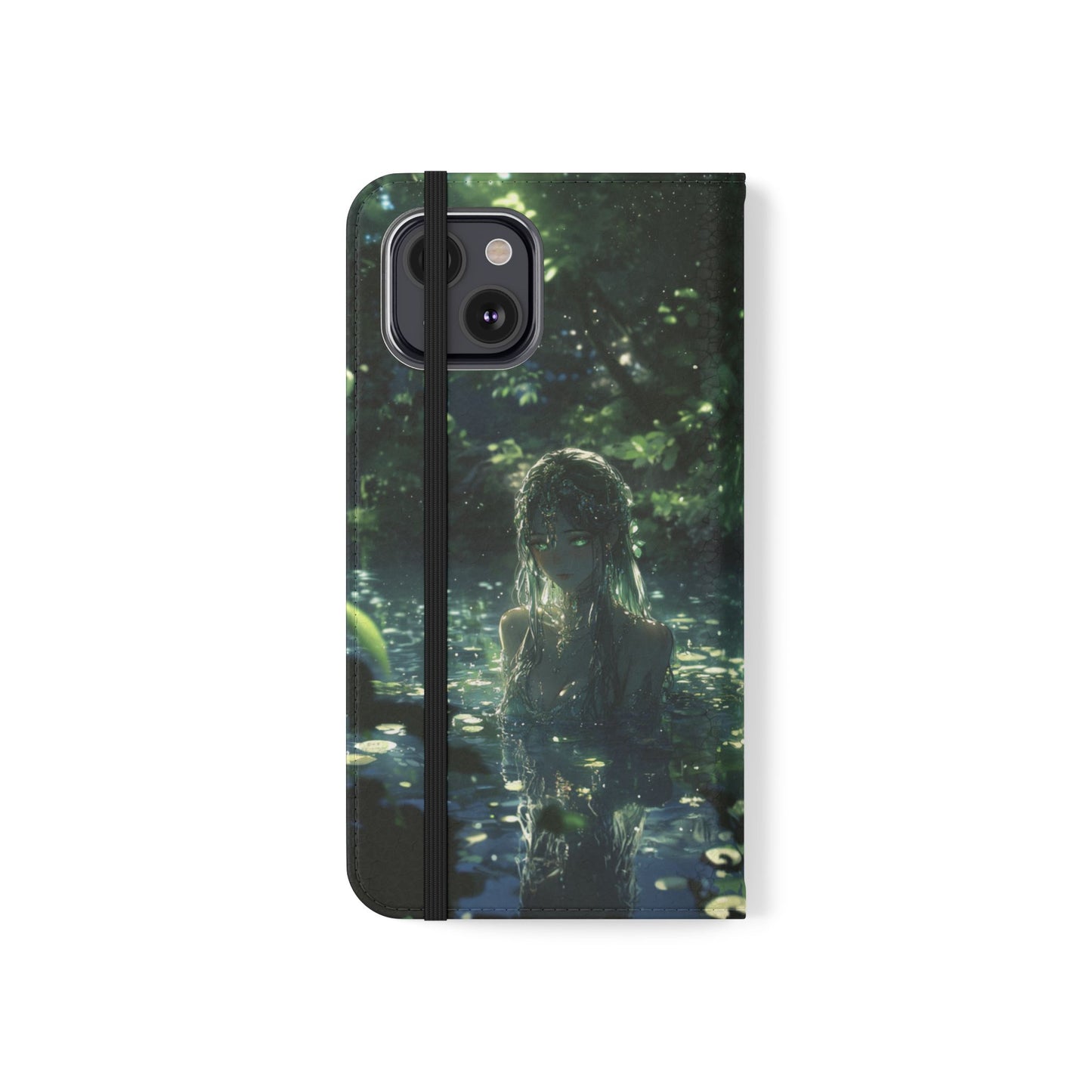 Forest Water Nymph Green Eyes Pond - Wallet Flip Case