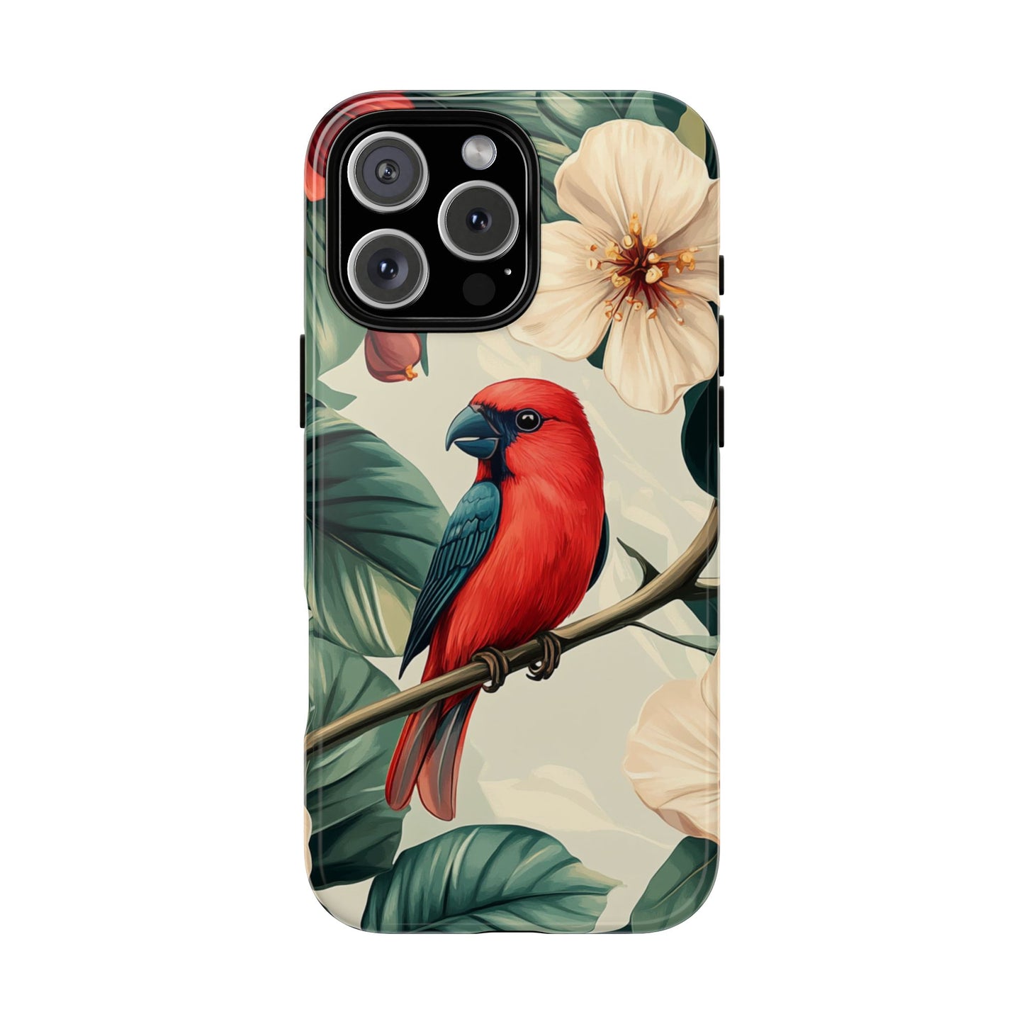 Tropical Bird and Hibiscus Phone Case – iPhone, Google Pixel, Samsung Galaxy