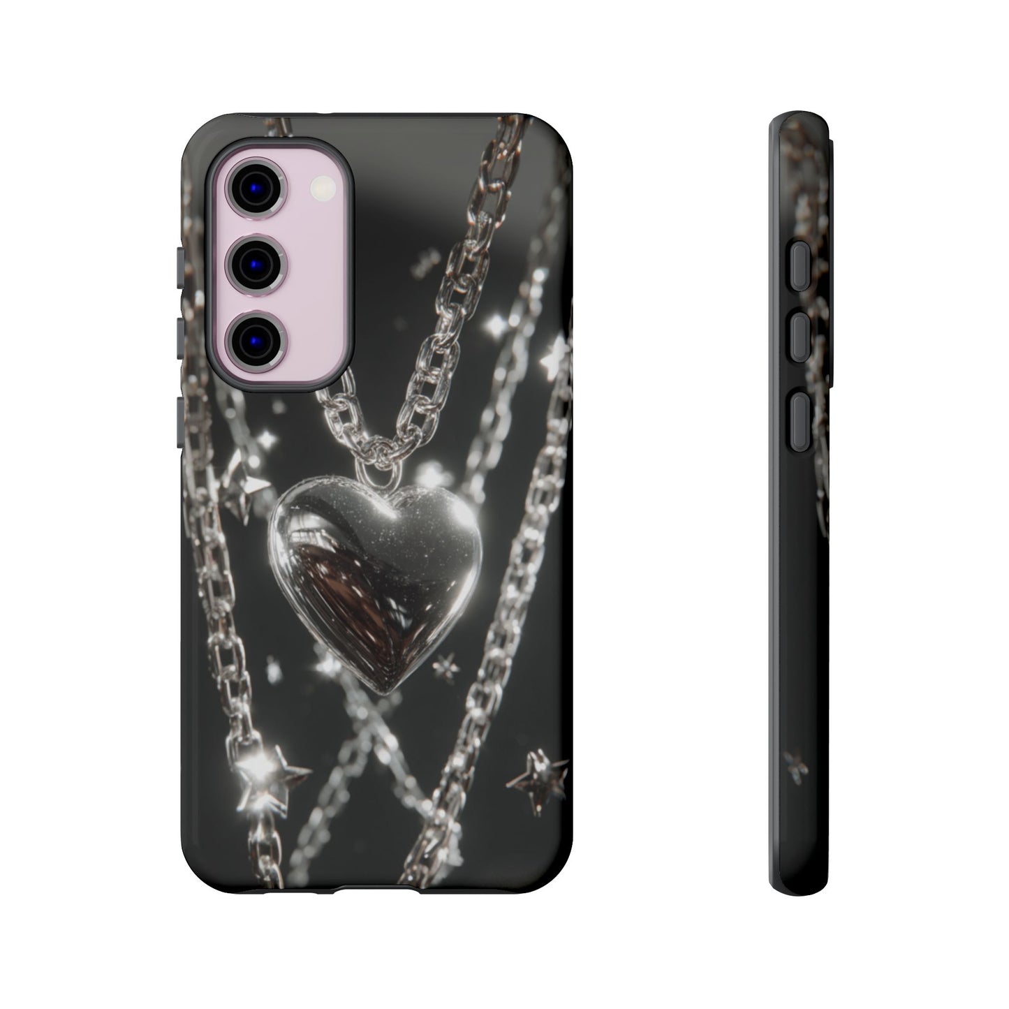 Silver Heart Chains - Tough Samsung Galaxy Case