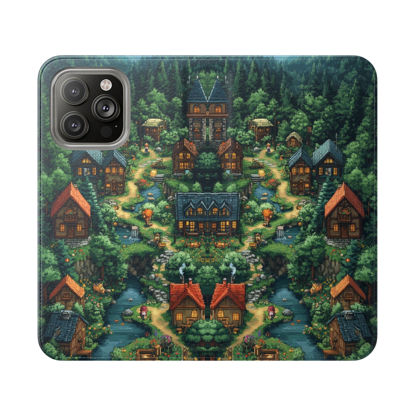 Pixel Forest Hamlet - Wallet Flip Case
