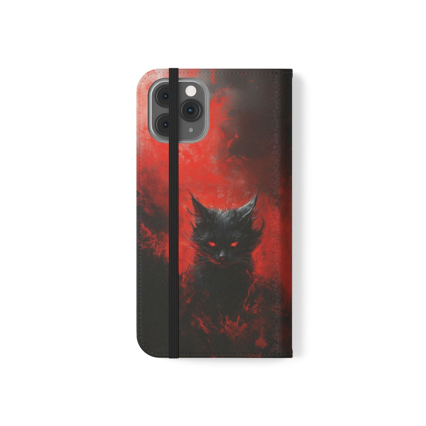 Fire Demon Black Cat - Wallet Flip Case
