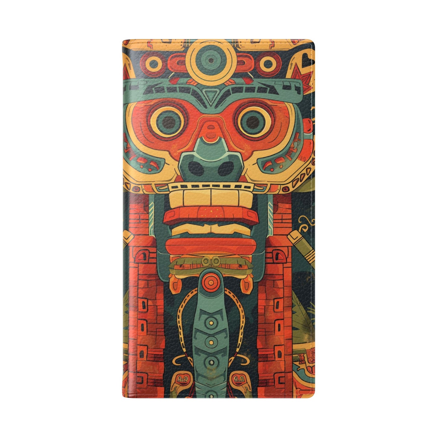Aztec Totem Mask - Wallet Flip Case