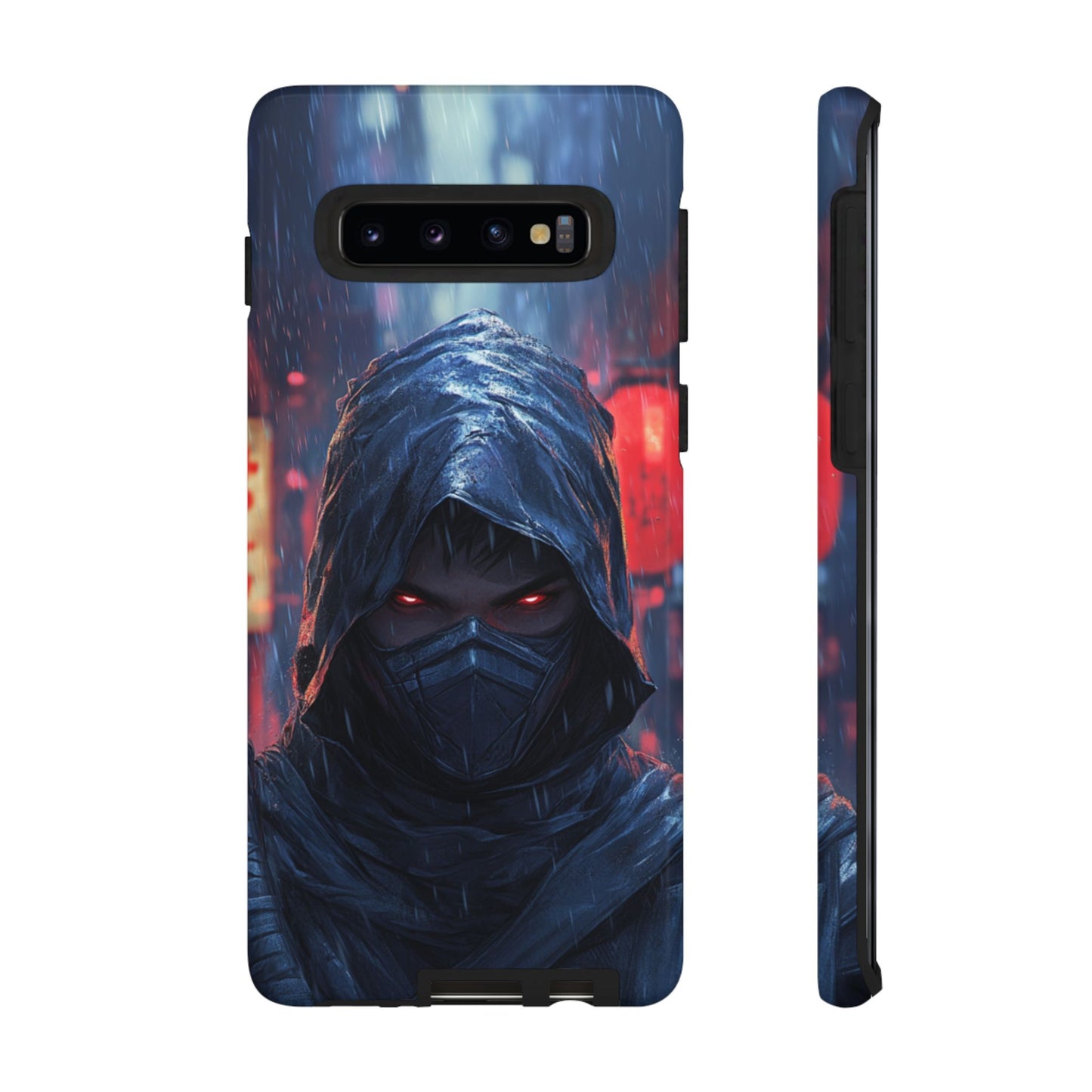 Cyberpunk Ninja Red Eyes Rain - Tough Samsung Galaxy Case