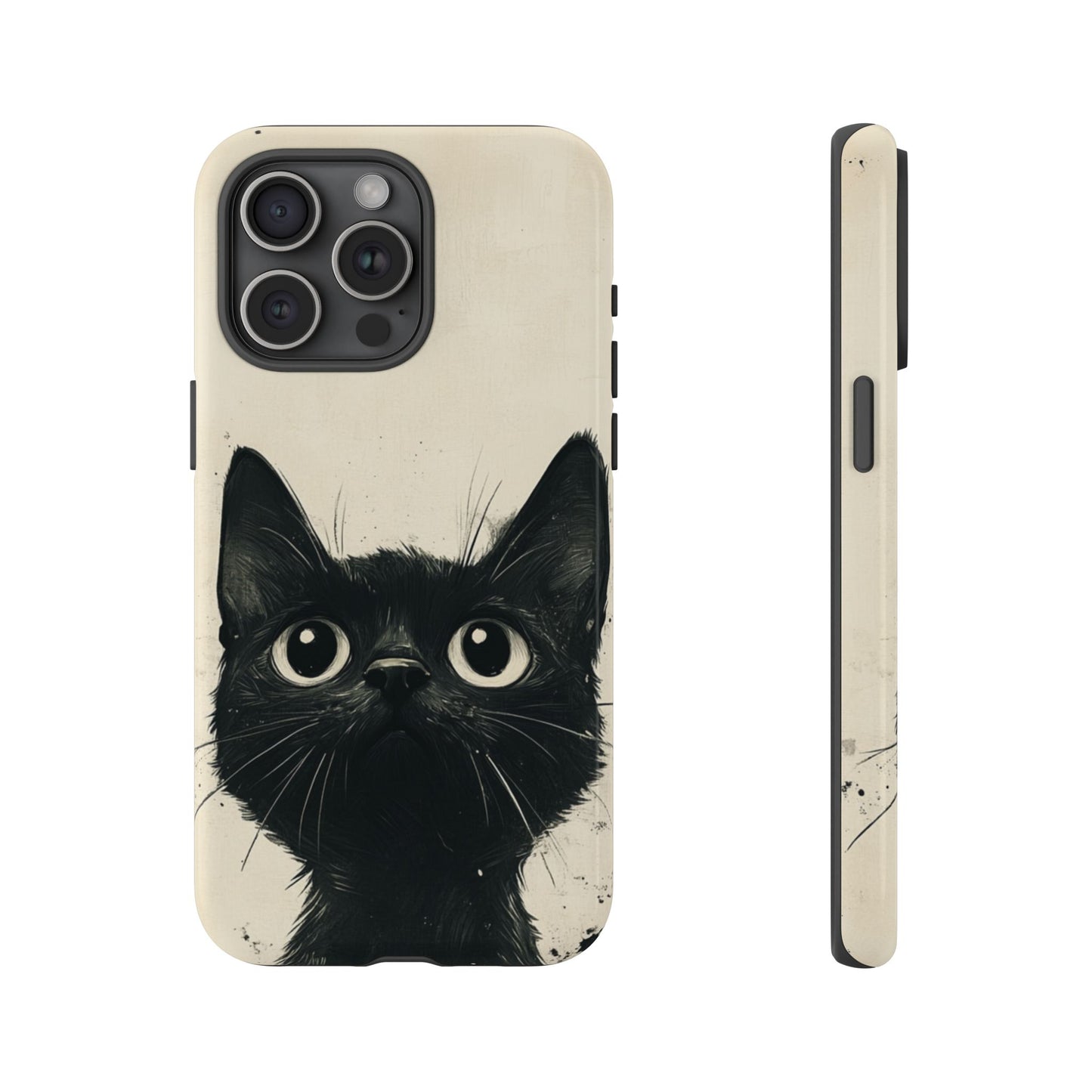 Black Cat Ink Sketch - Tough iPhone Case