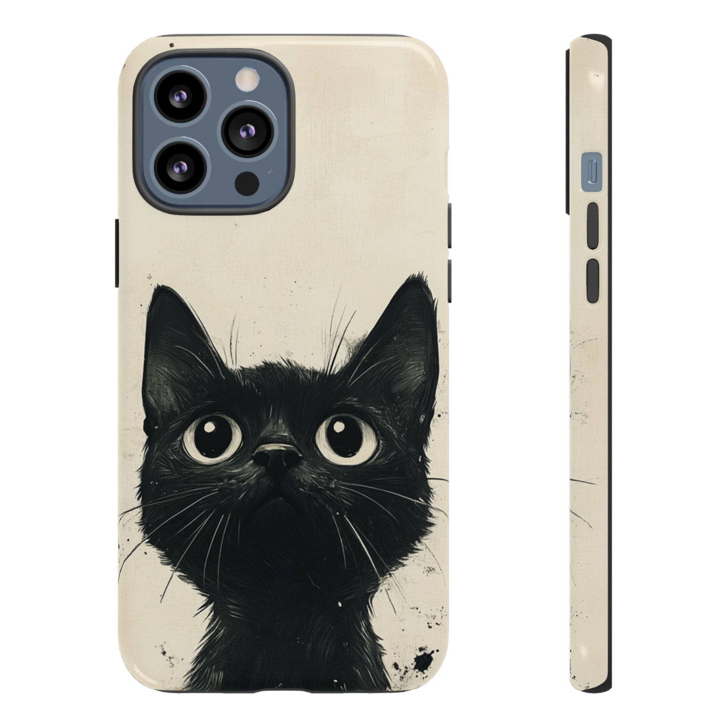 Black Cat Ink Sketch - Tough iPhone Case
