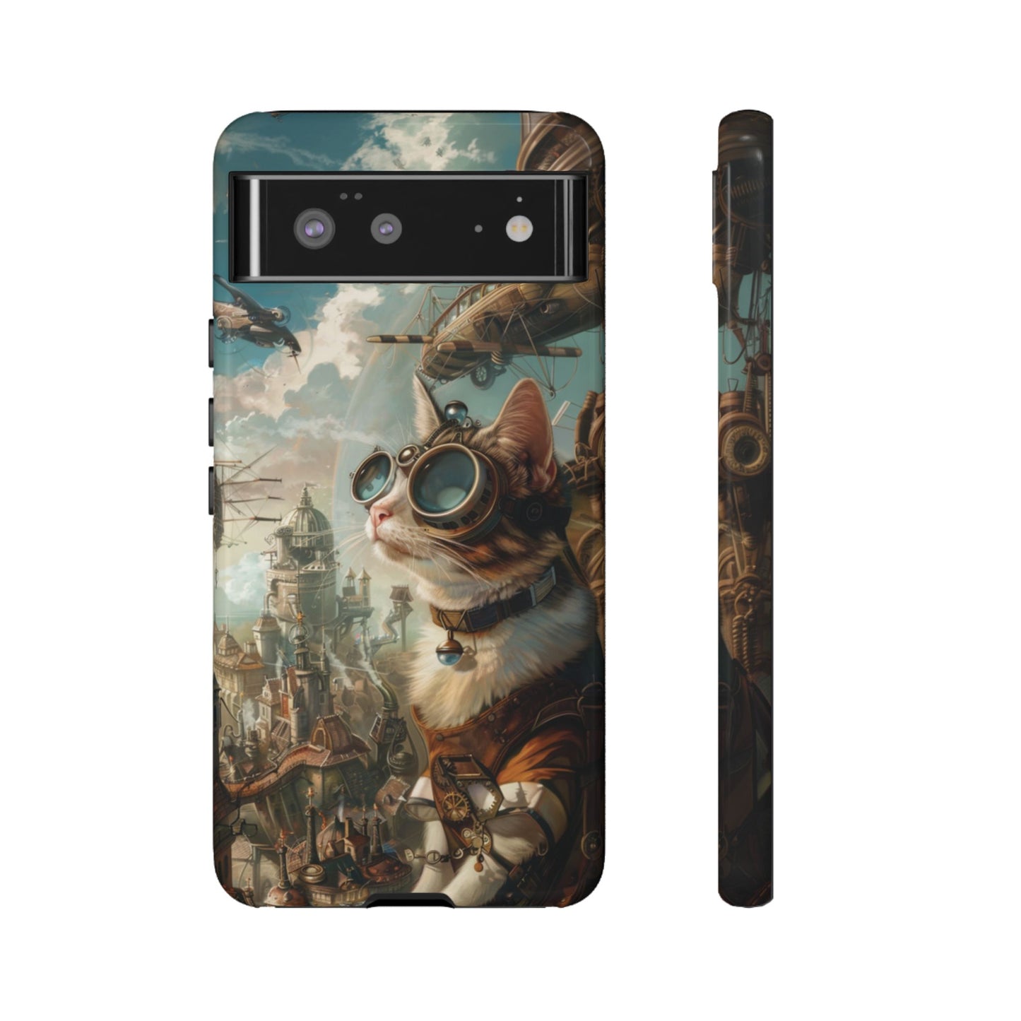 Steampunk Cat Adventurer - iPhone, Google Pixel, Samsung Galaxy