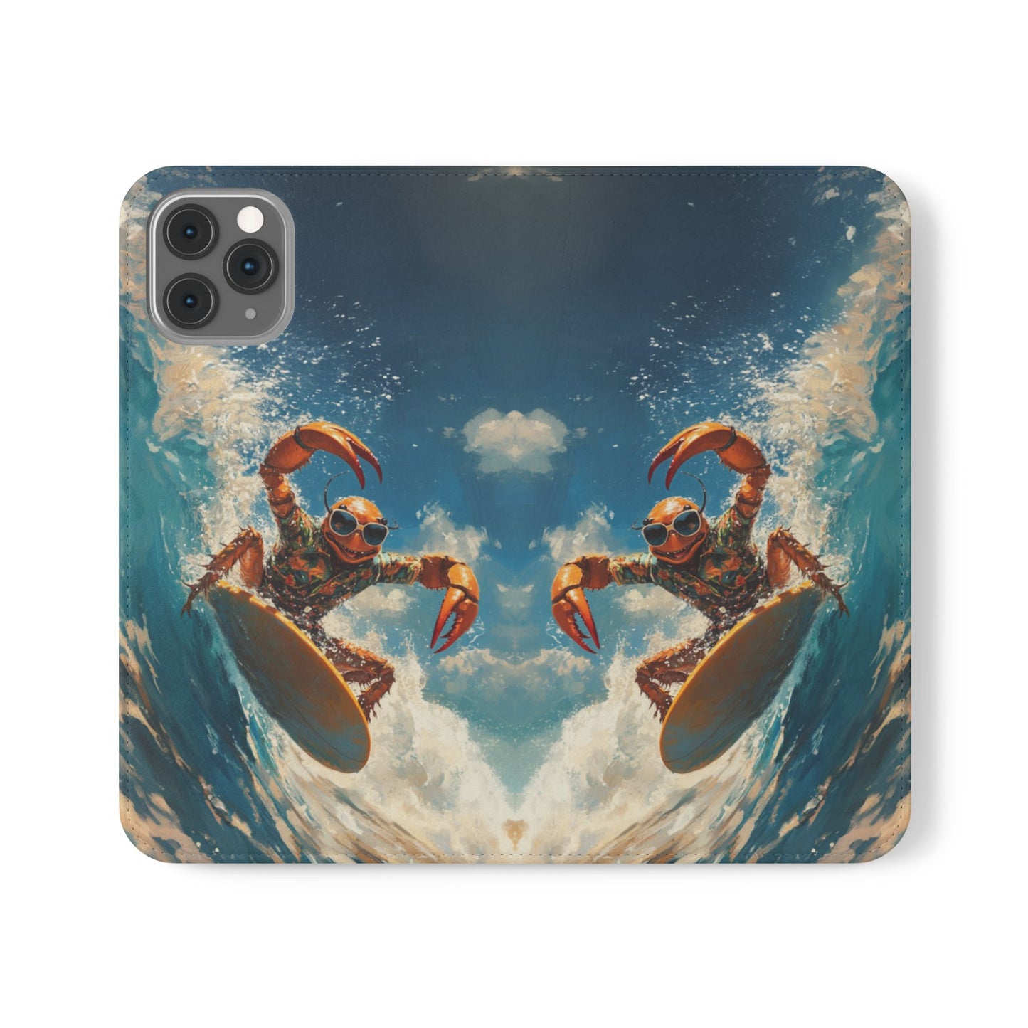 Surfing Crab - Wallet Flip Case