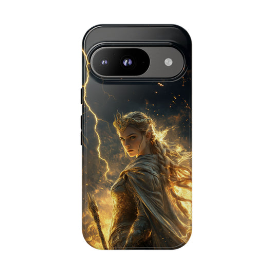 Elf Queen Golden Lightning Storm Crown - Tough Google Pixel Case