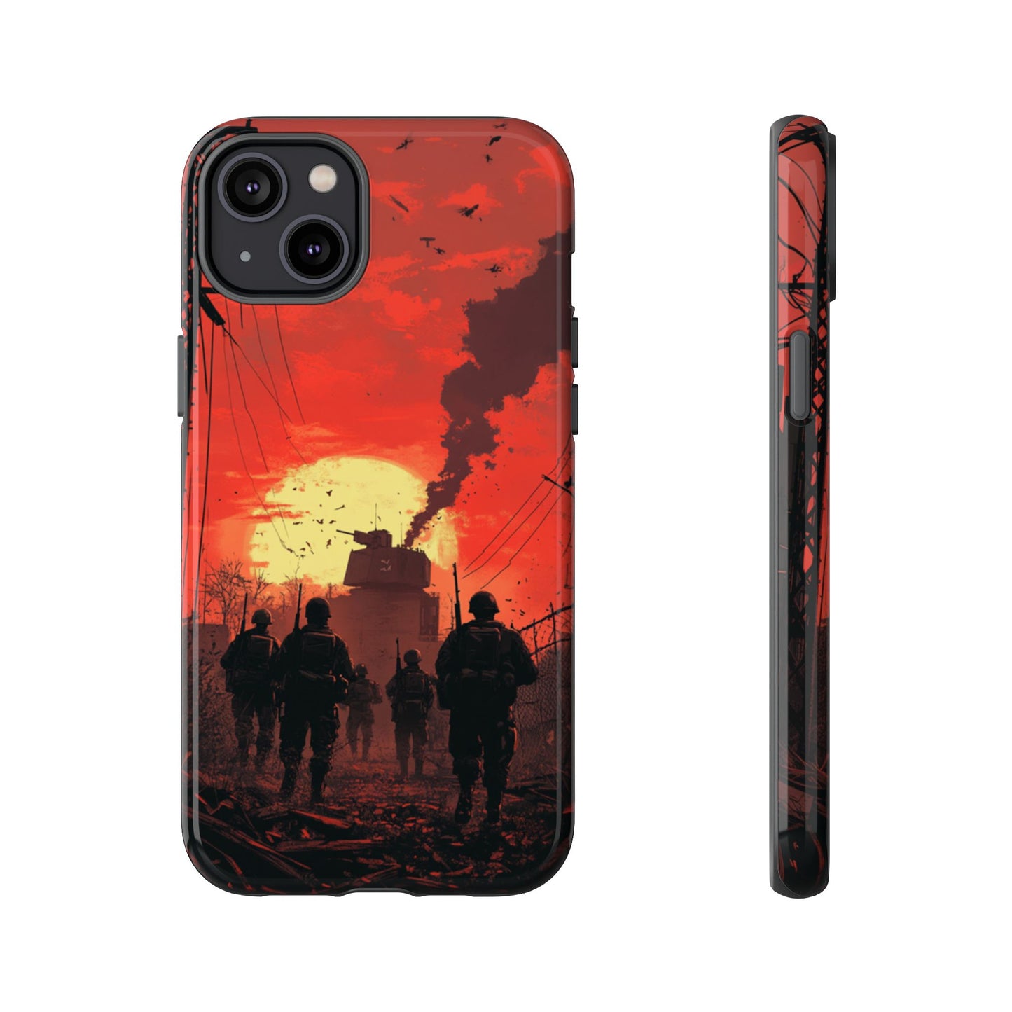 Dystopian Sunset Soldier Phone Case - iPhone, Google Pixel, Samsung Galaxy