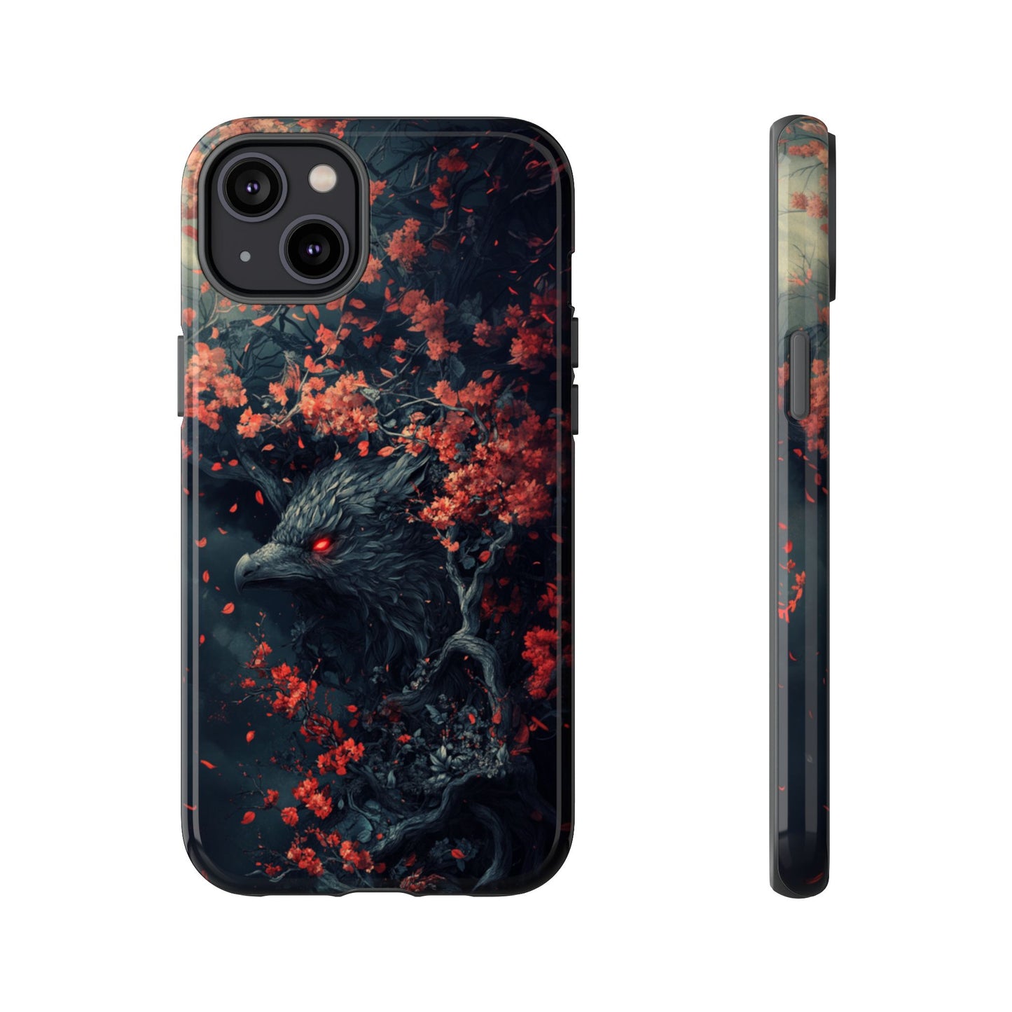 Crimson Raven Bloom – Tough iPhone Case