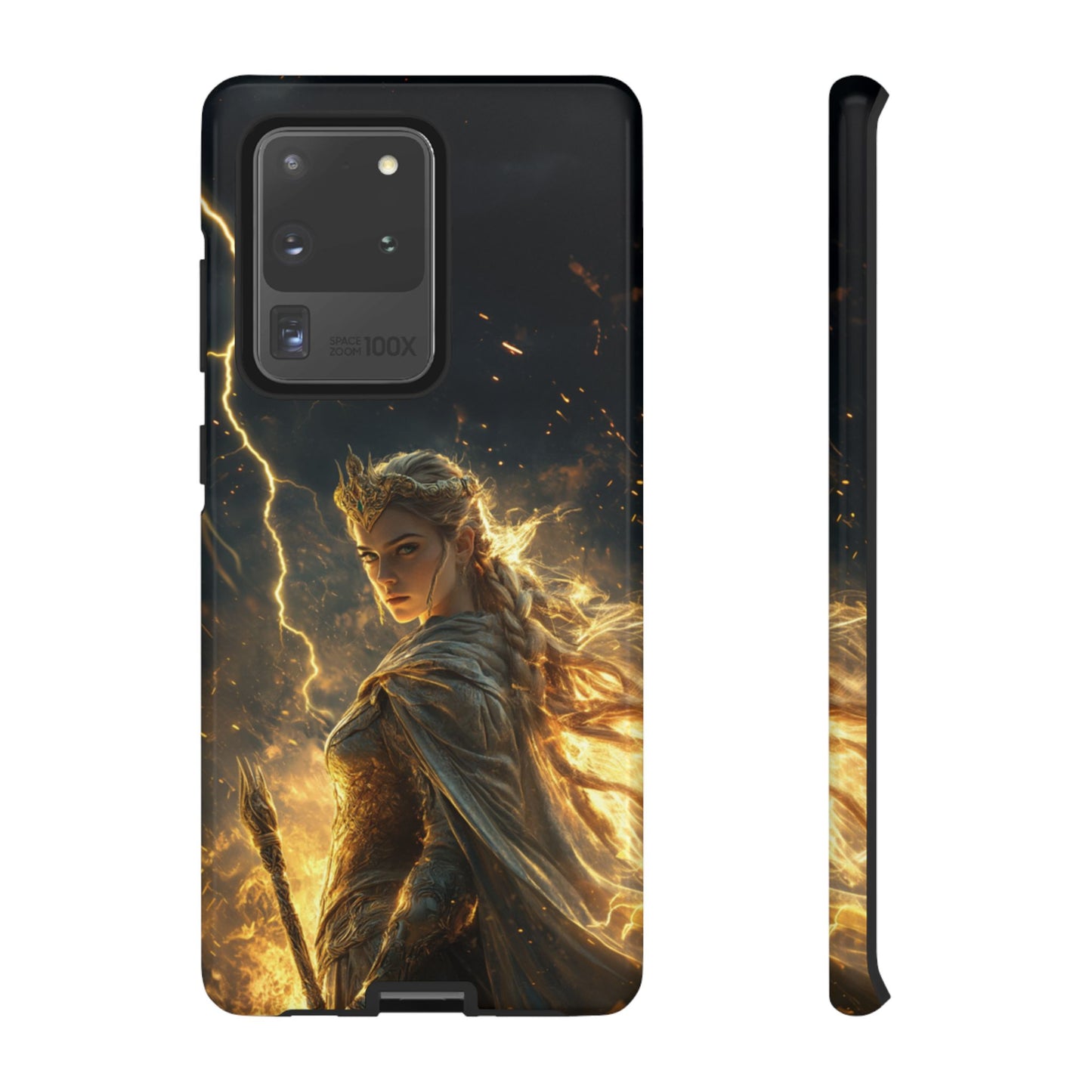 Elf Queen Golden Lightning Storm Crown - Tough Samsung Galaxy Case