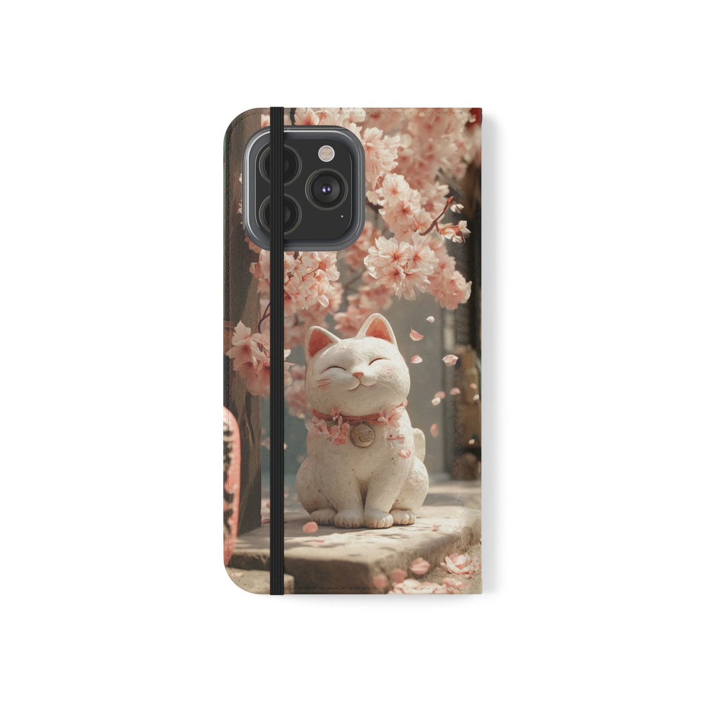Sakura Lucky Cat - Wallet Flip Case