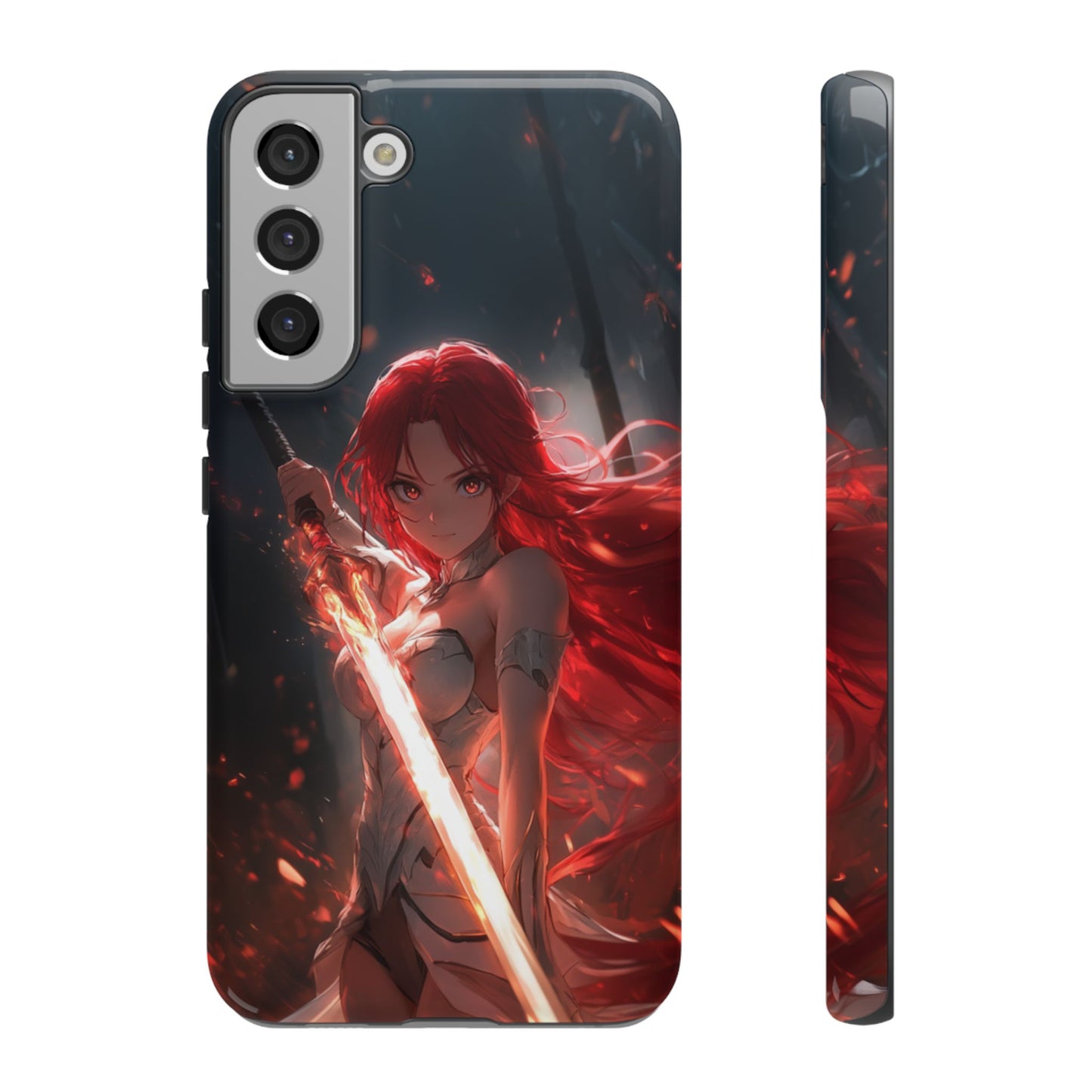 Crimson Ember Warrior – Tough Samsung Galaxy Case