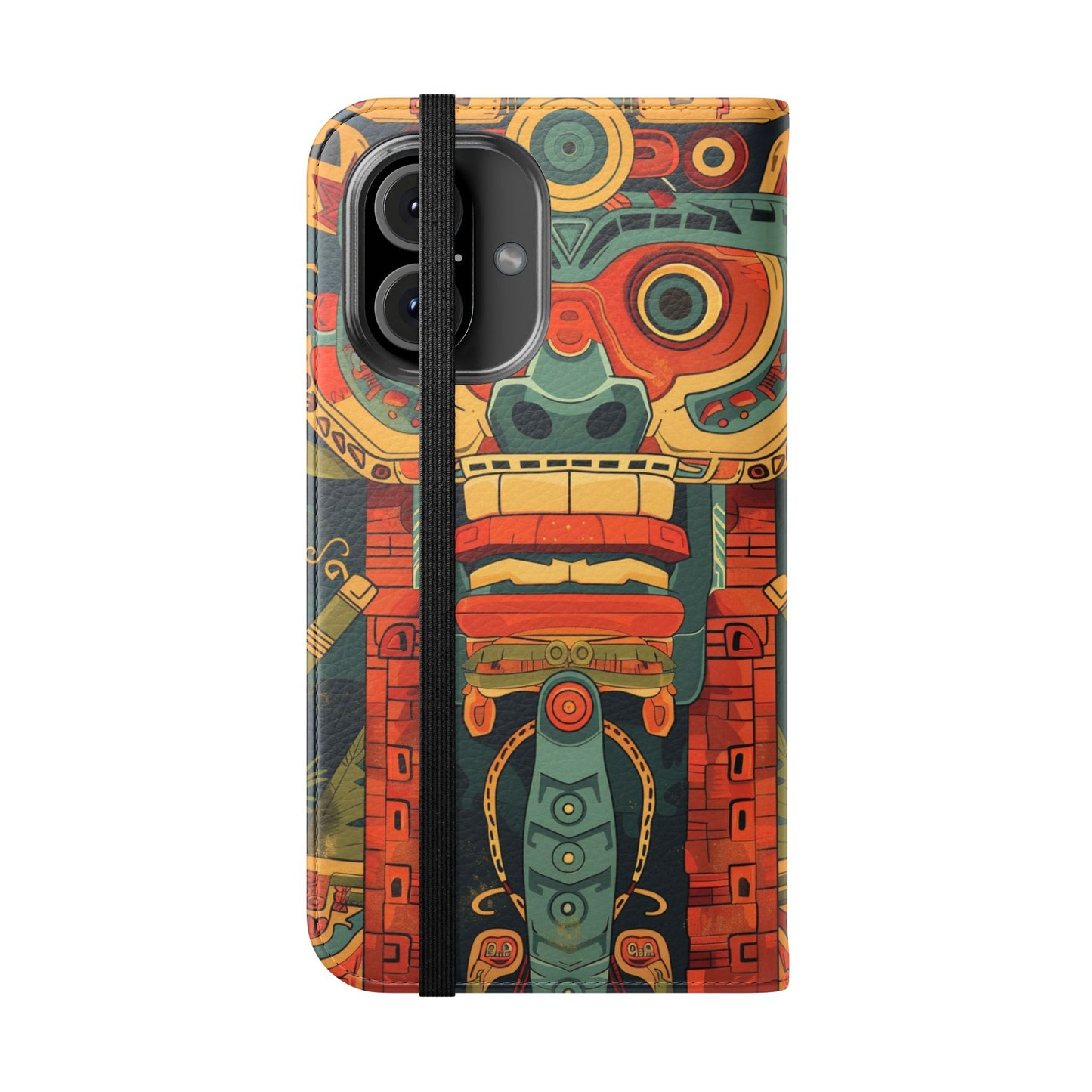 Aztec Totem Mask - Wallet Flip Case