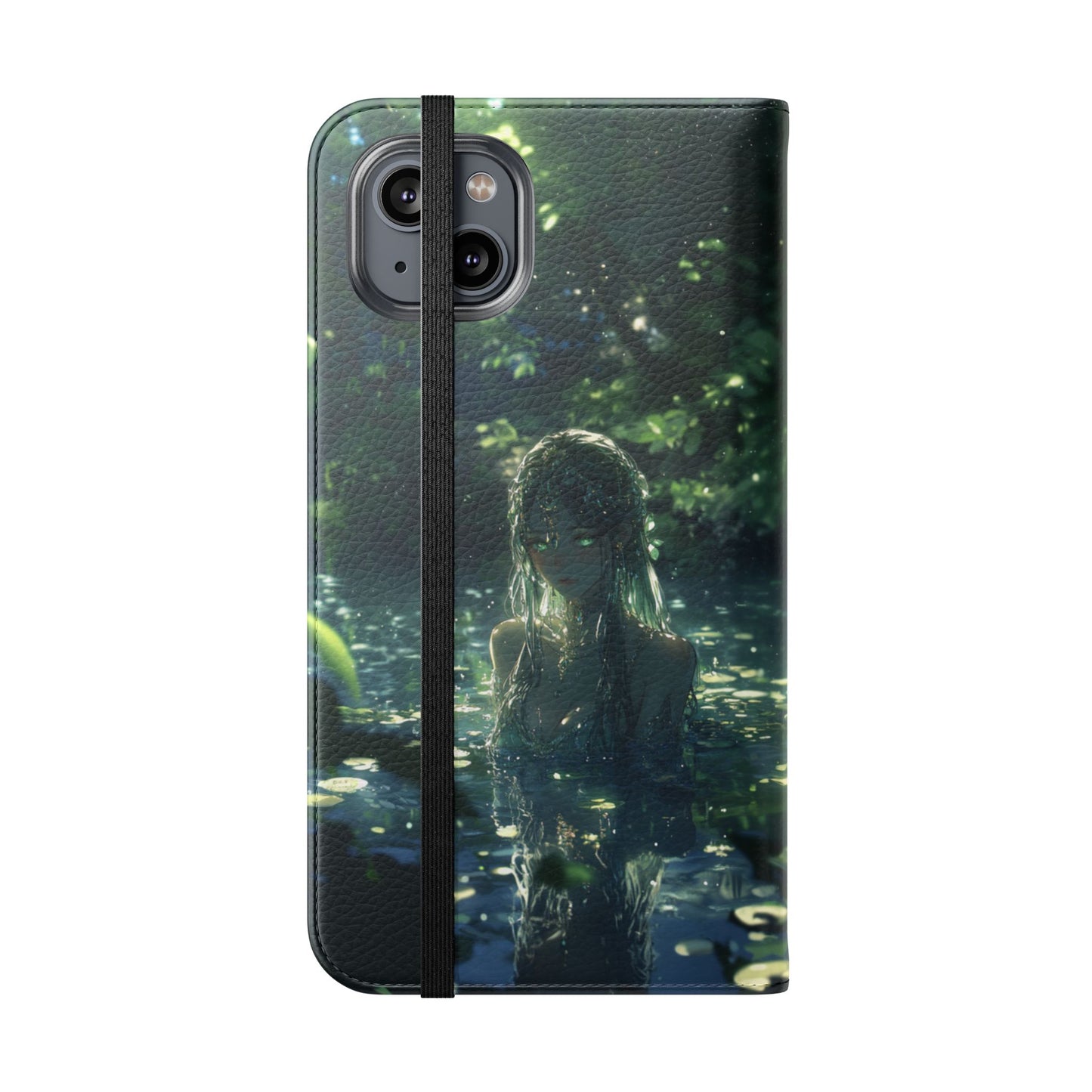 Forest Water Nymph Green Eyes Pond - Wallet Flip Case