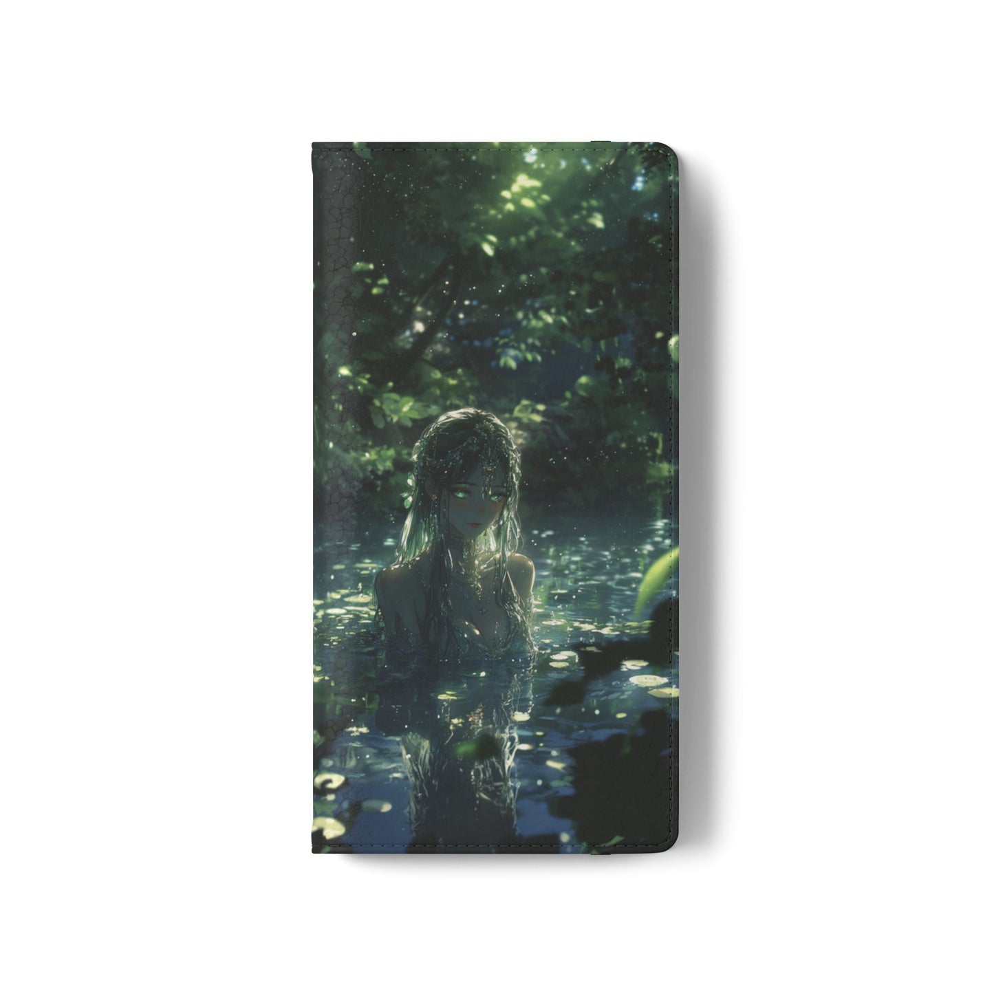 Forest Water Nymph Green Eyes Pond - Wallet Flip Case