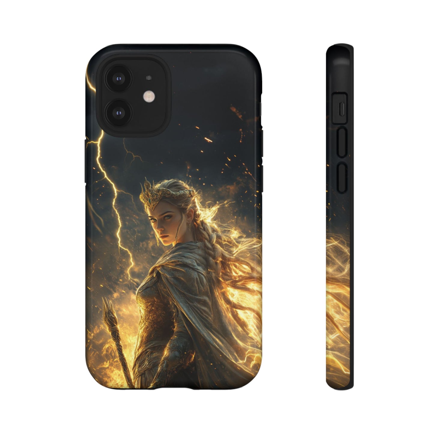 Elf Queen Golden Lightning Storm Crown - Tough iPhone Case