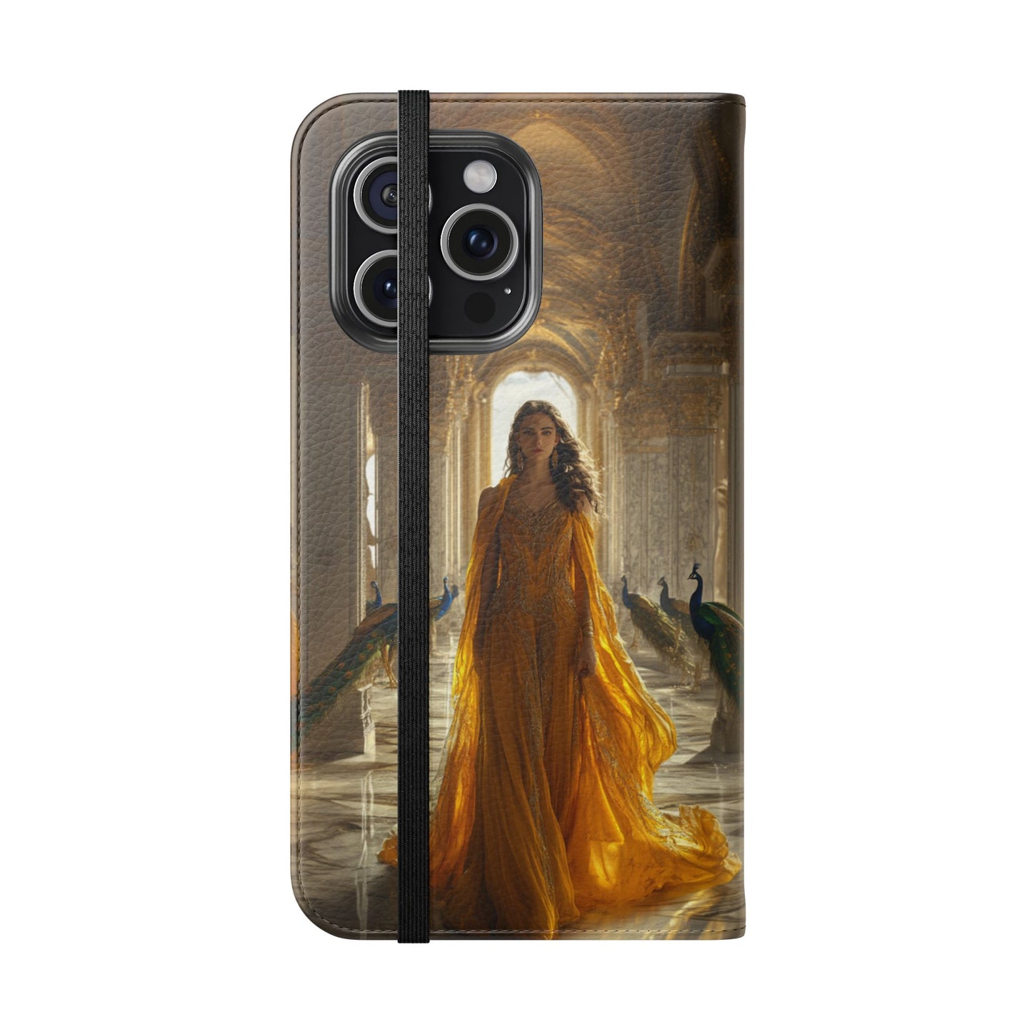Hera Golden Palace Peacock Goddess - Wallet Flip Case