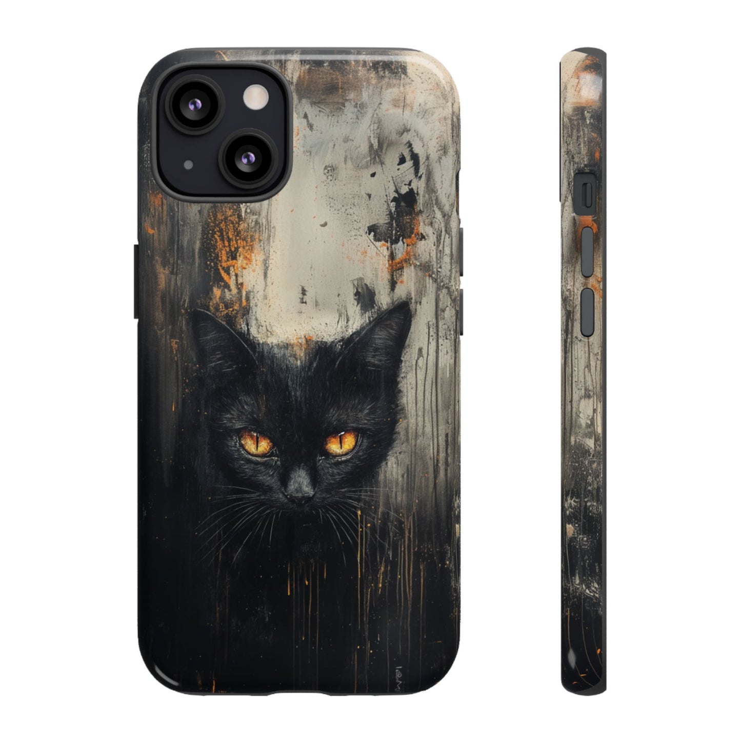 Black Cat Shadow Gaze - Tough iPhone Case