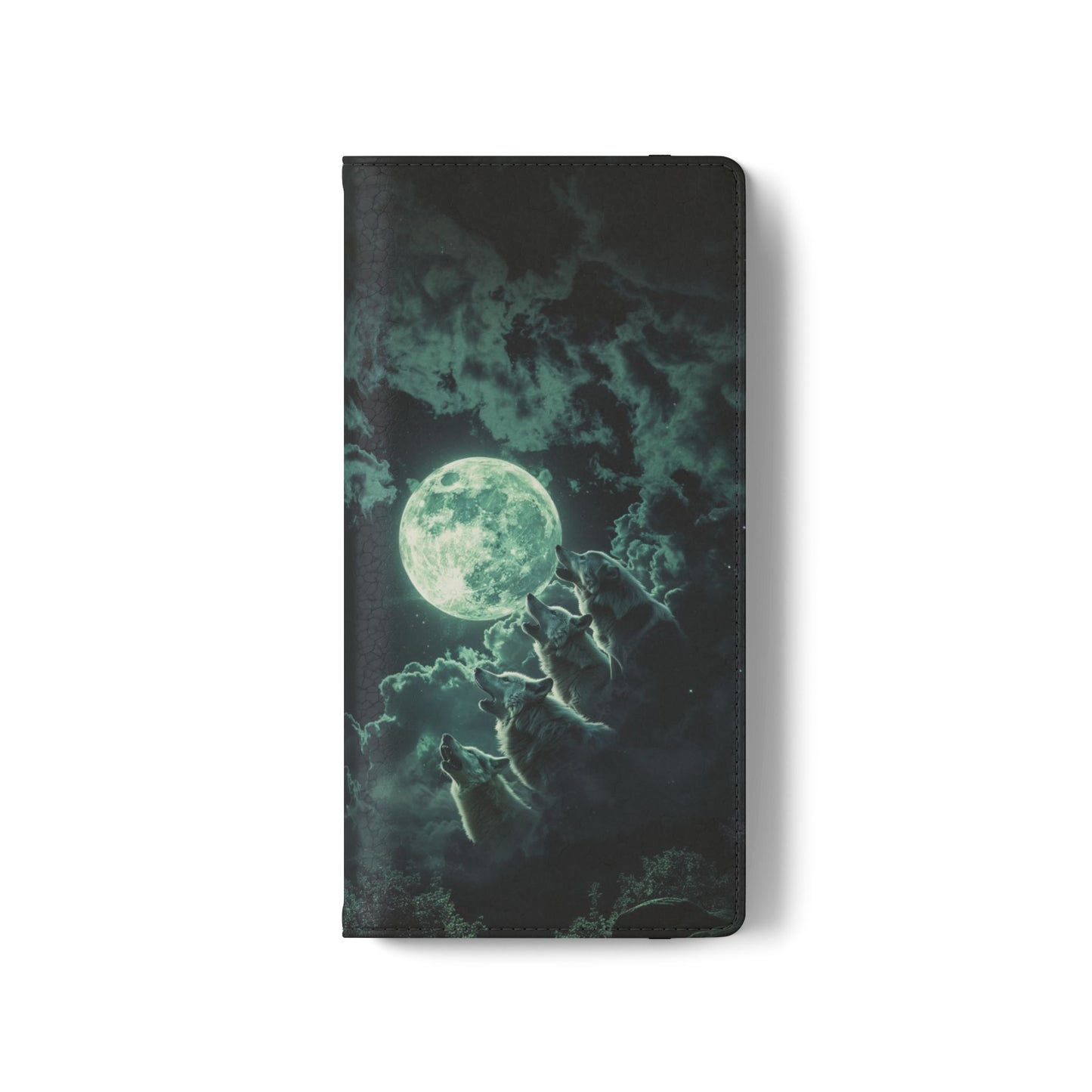 Moonlit Wolf Chorus - Wallet Flip Case