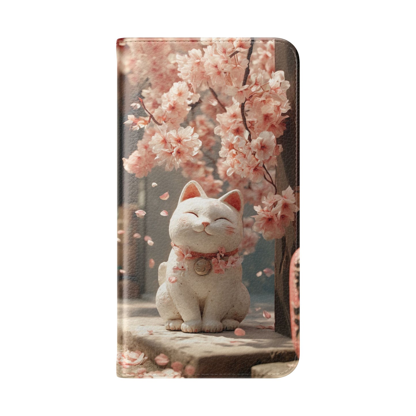Sakura Lucky Cat - Wallet Flip Case